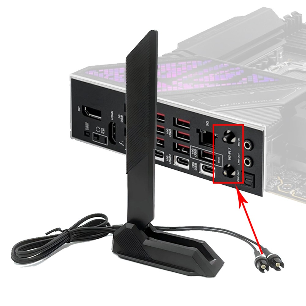 WiFi7 Replacement Antenna Interface for ASUS ROG STRIX X870-F/X870E-E/Z790-F USA