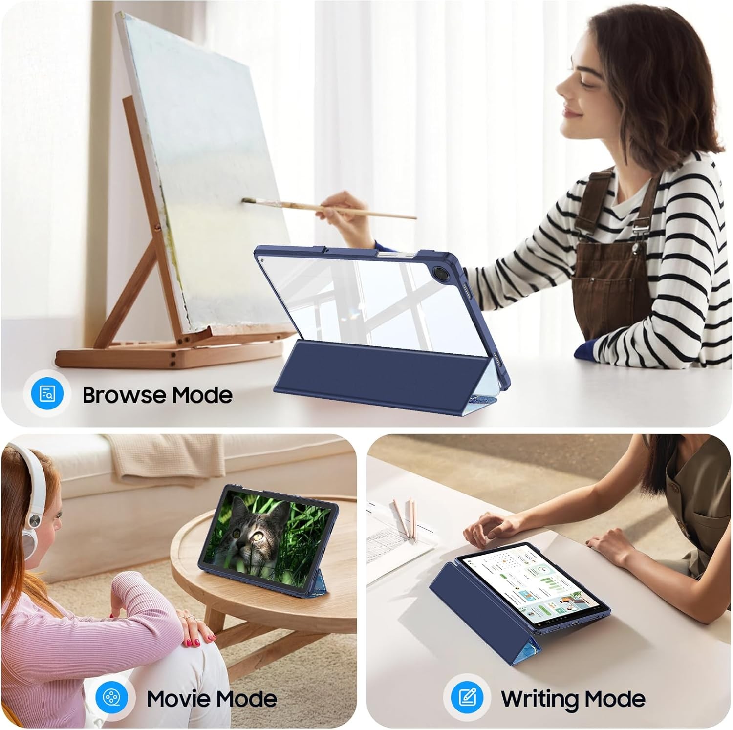 Hybrid Slim Case for Samsung Galaxy Tab A11+ Plus 2025/A9+ Plus Clear Back Shell