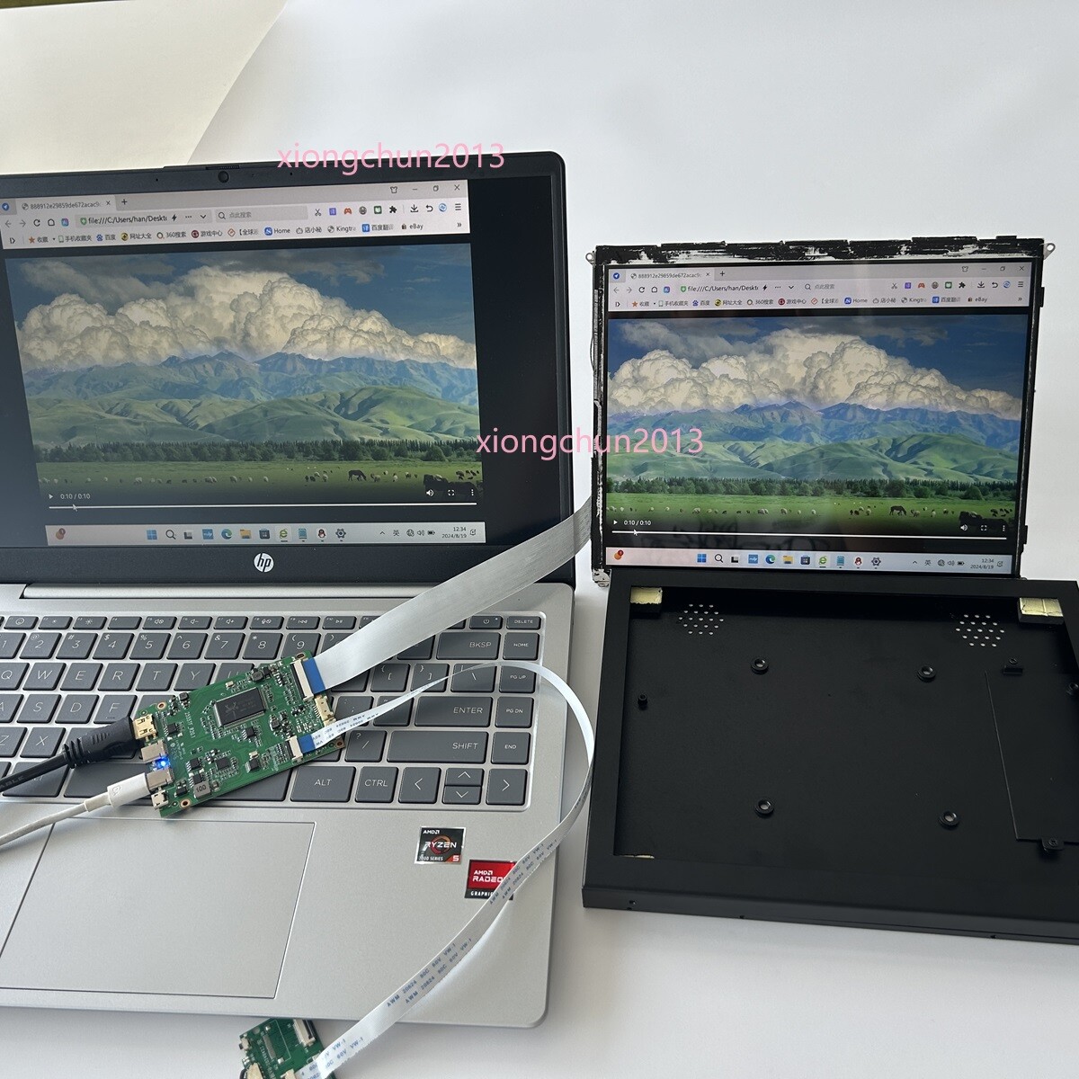 9.7 panel 2048X1536 with 2 type-C mini HDMI board for Ipad 3 Ipad 4 Screen diy