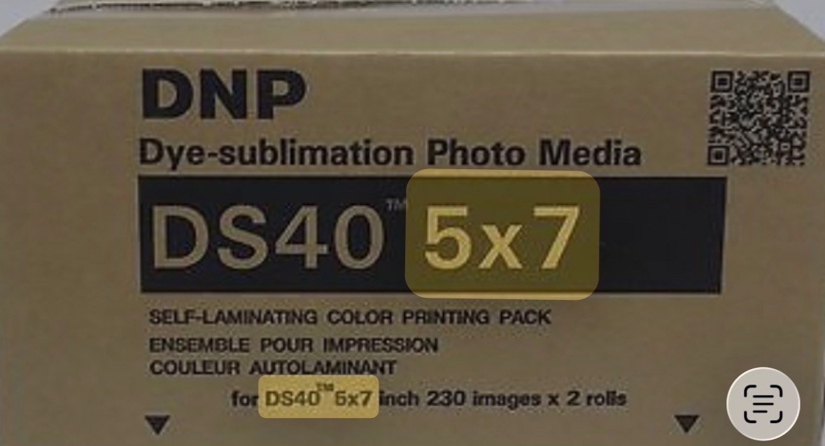 DNP DS40 5×7″ Media Kit (DS40PK57), 2 rolls of paper & ribbon per box, 460 print