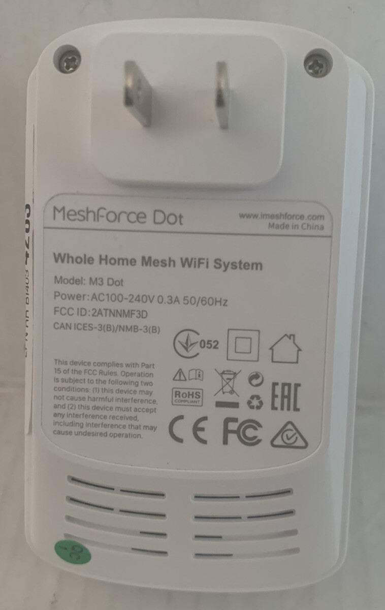 Mesh Force M3 Dot Wall Plug WiFI Extender
