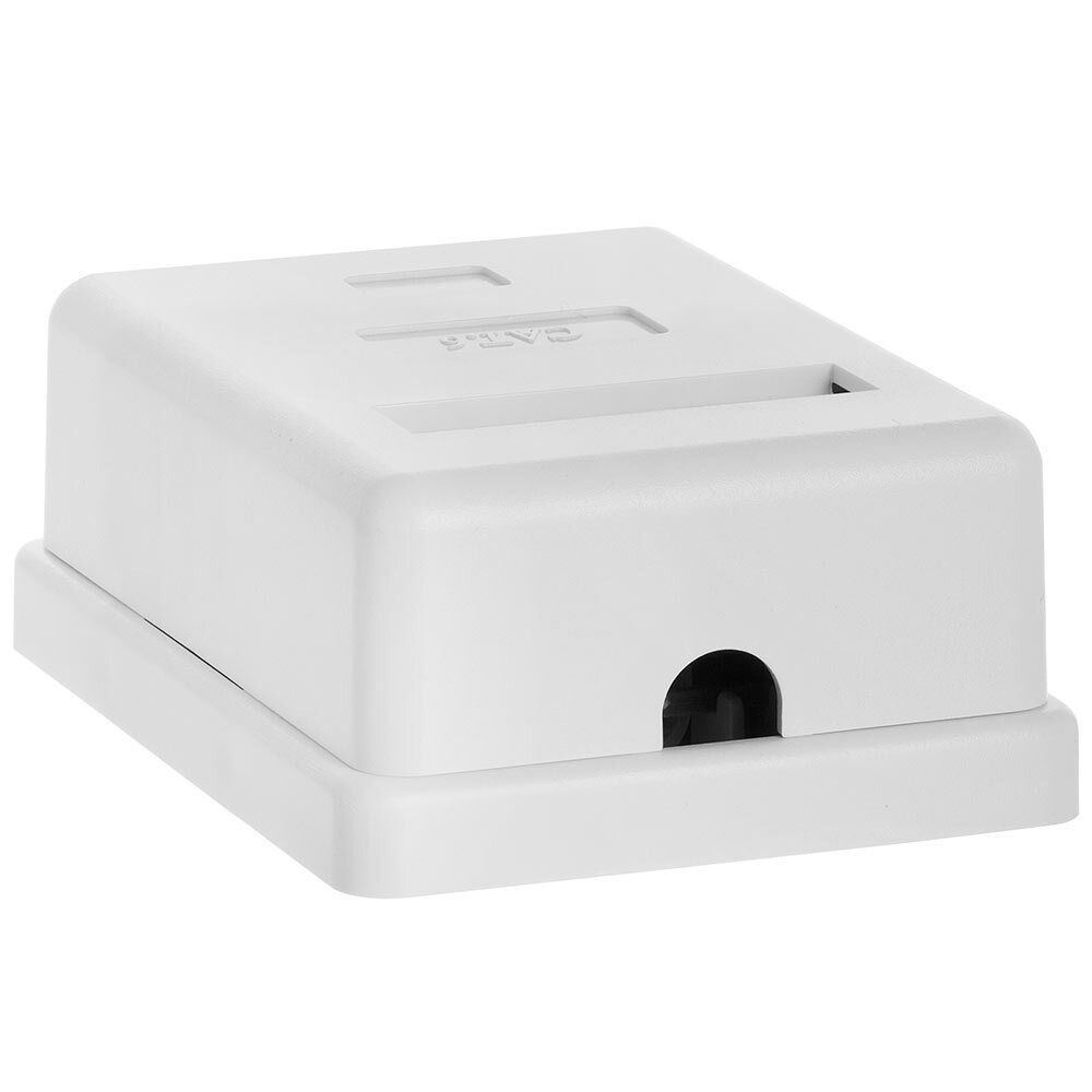 RJ45 White Surface Mount Box 1 Port For Cat6 Cable Female RJ45 Jack Connector