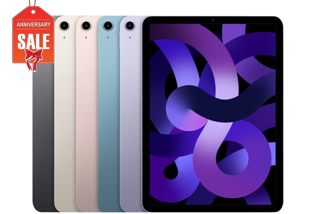 Apple iPad Air 5th Gen Wi-Fi, 10.9in – 64GB – Gray Pink Purple Blue – Good