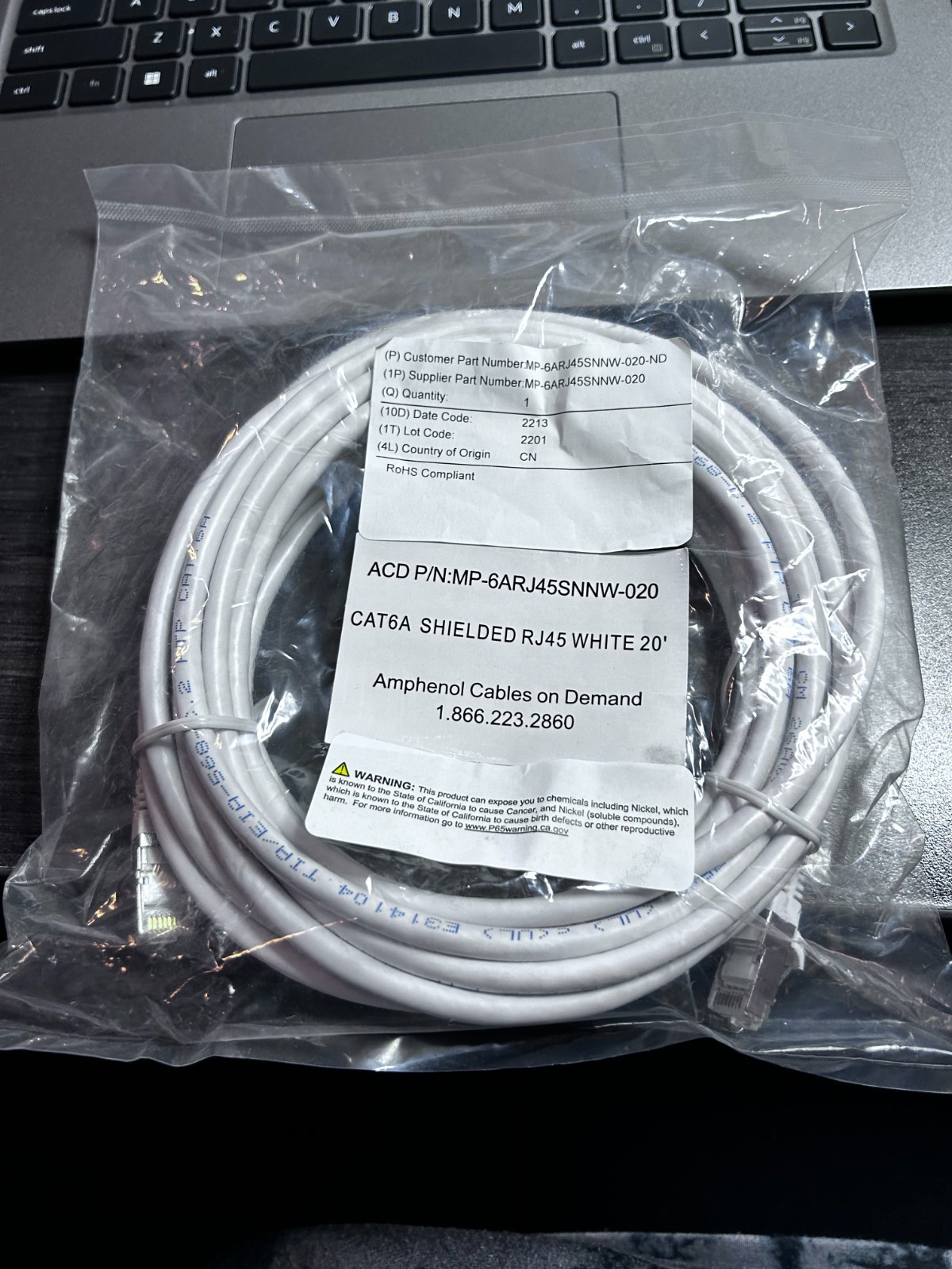 cat 6a ethernet cable 20ft – white