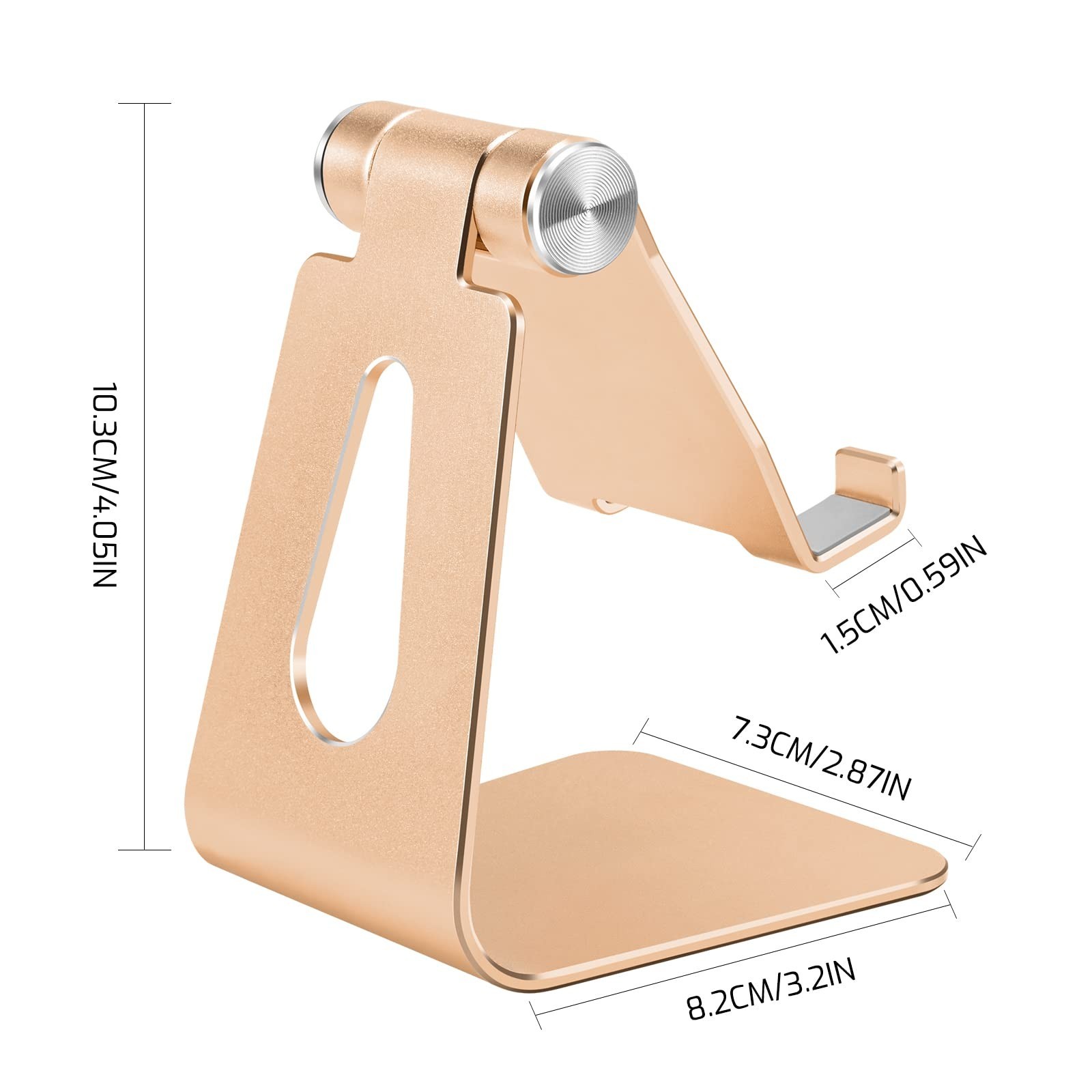 Gold Foldable Aluminum Alloy Cell Phone Holder,Tabletop Metal Phone Stand wit…
