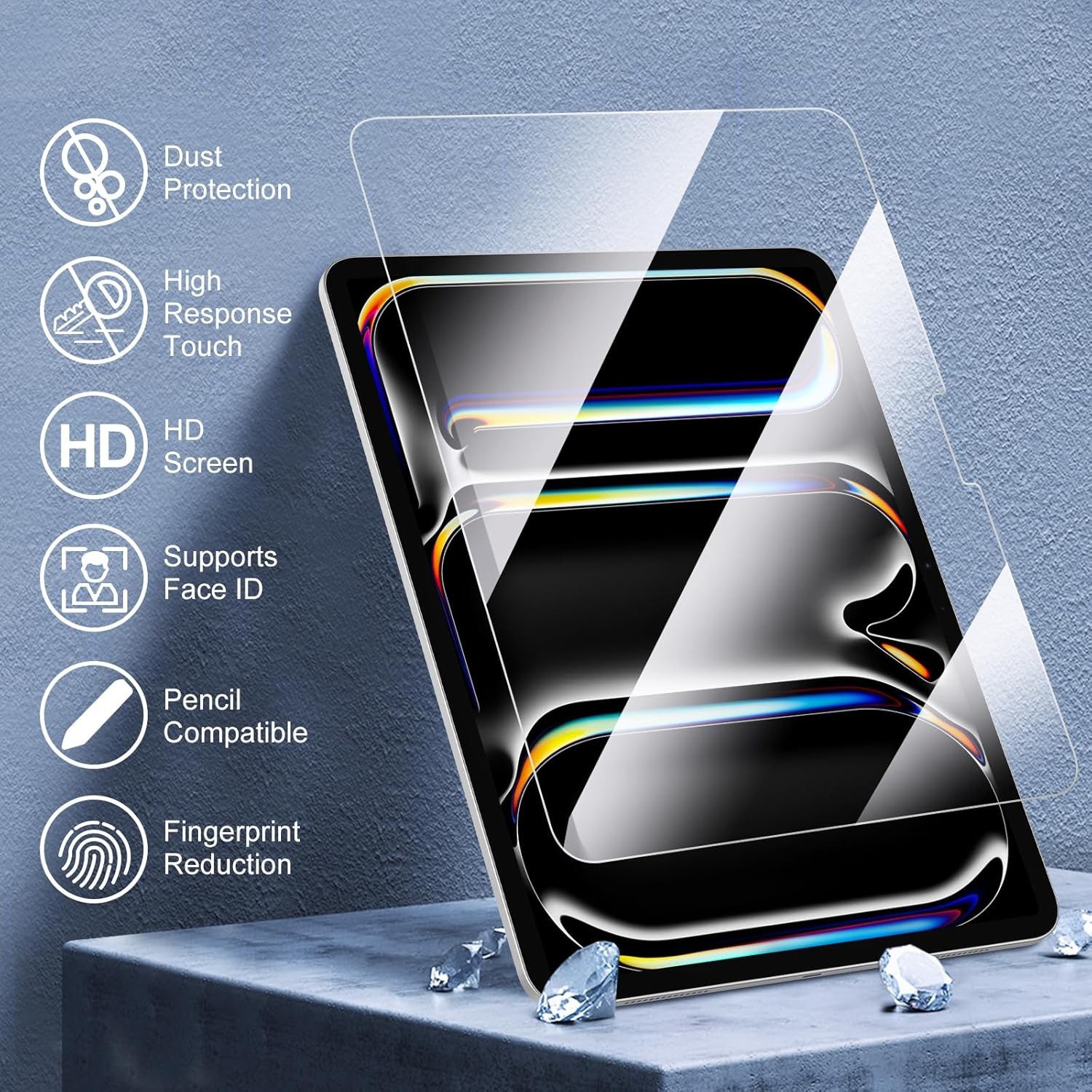 [2 Pack] Screen Protector for iPad Pro 13-inch (M4) 2024 9H Tempered Glass Film