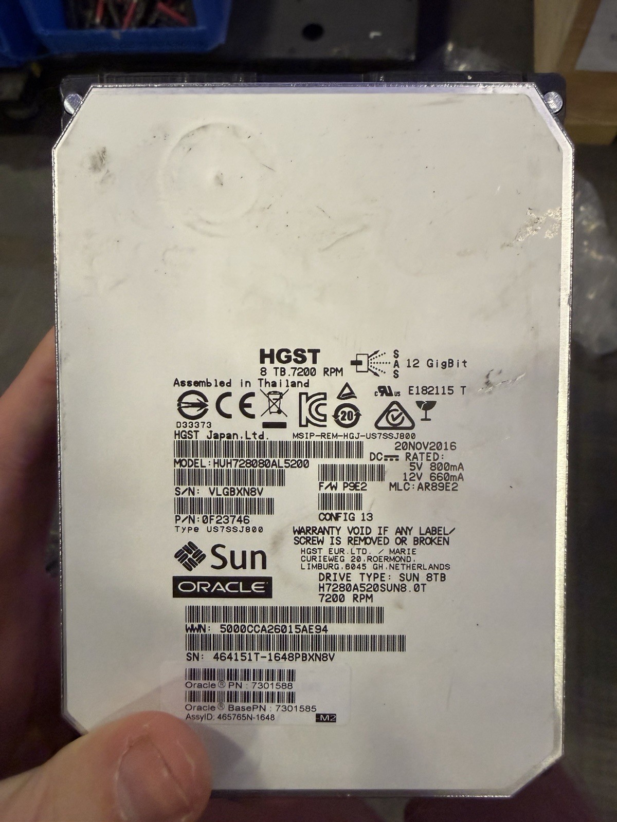 HGST Sun HUH728080AL5200 8TB 7200RPM 12Gb/s 3.5″ SAS Hard Drive – free Shipping