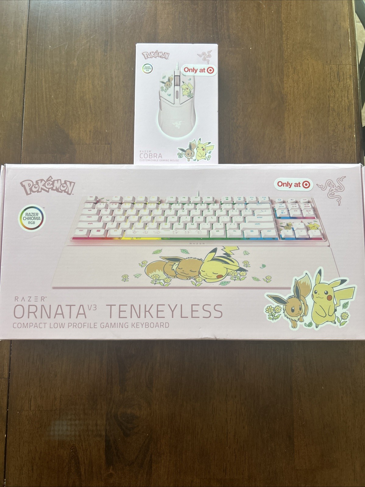 Pokemon x Razer Ornata V3 X Tenkeyless Keyboard Pikachu & Eevee Edition & Mouse