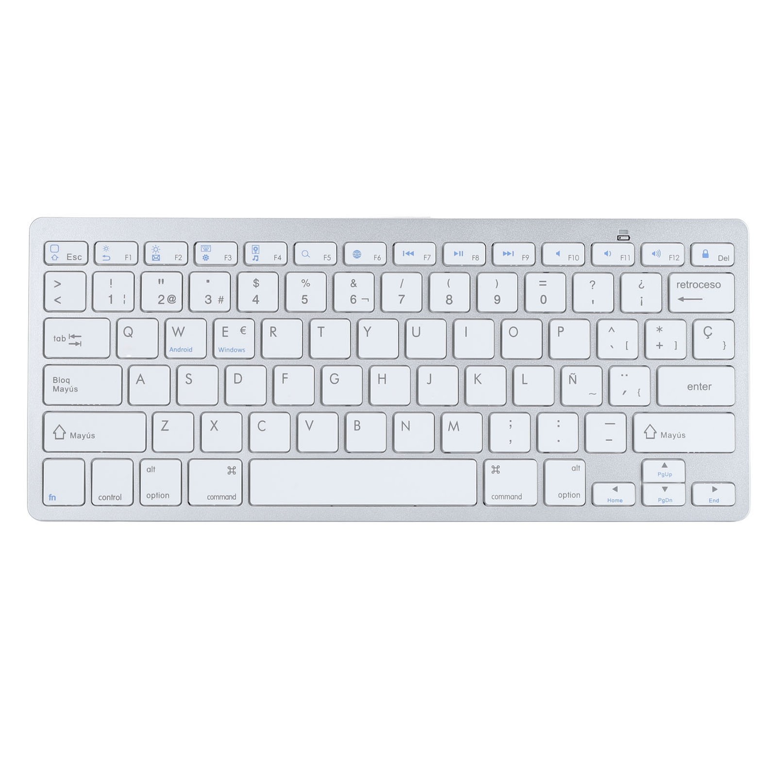 78 Keys Spanish Wireless Bluetooth Keyboard Thin Lightweight Silent Spanish HQQE