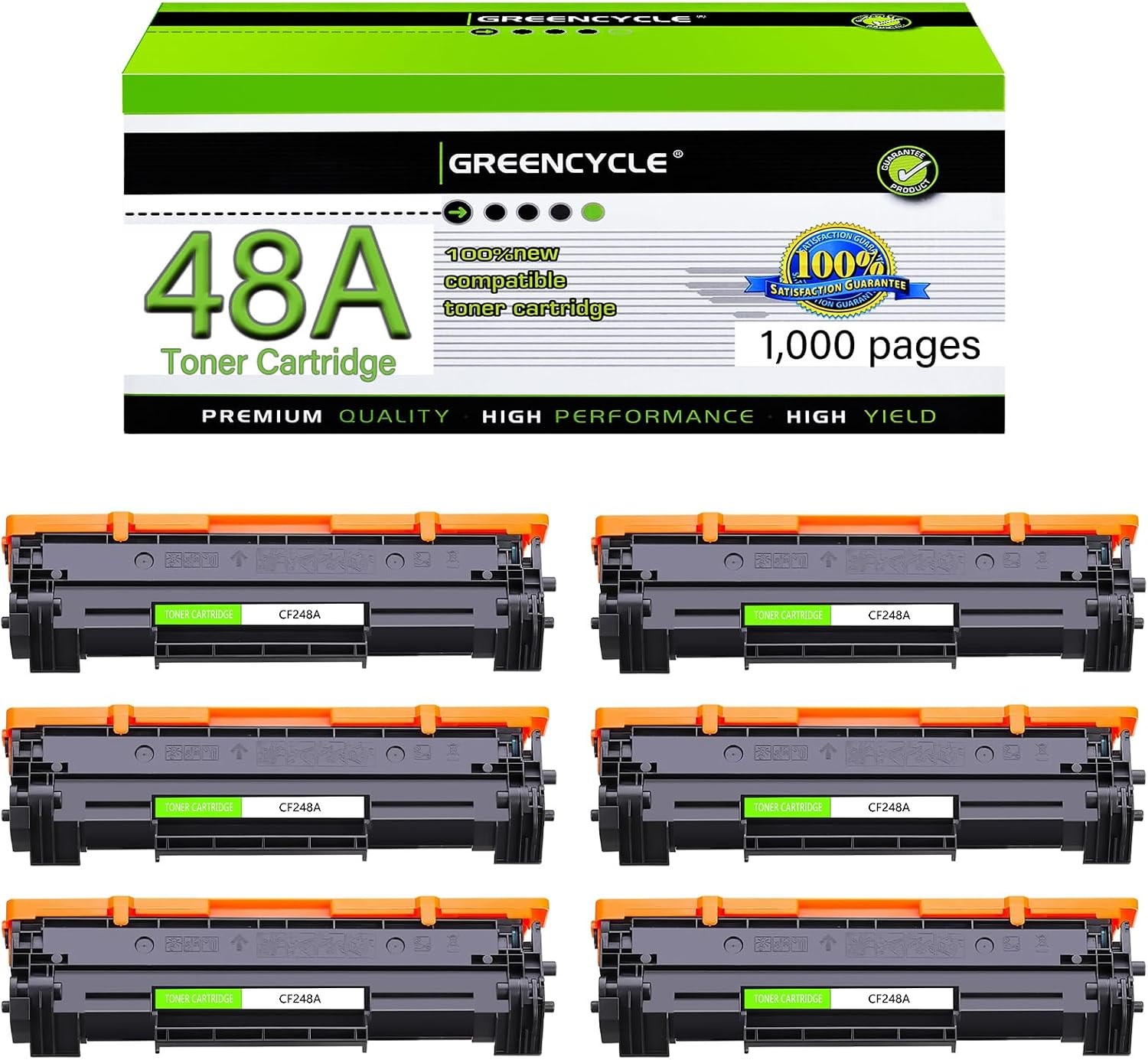 6PK CF248A Toner Cartridge for HP 48A LaserJet Pro MFP M28w MFP M29w MFP M29a