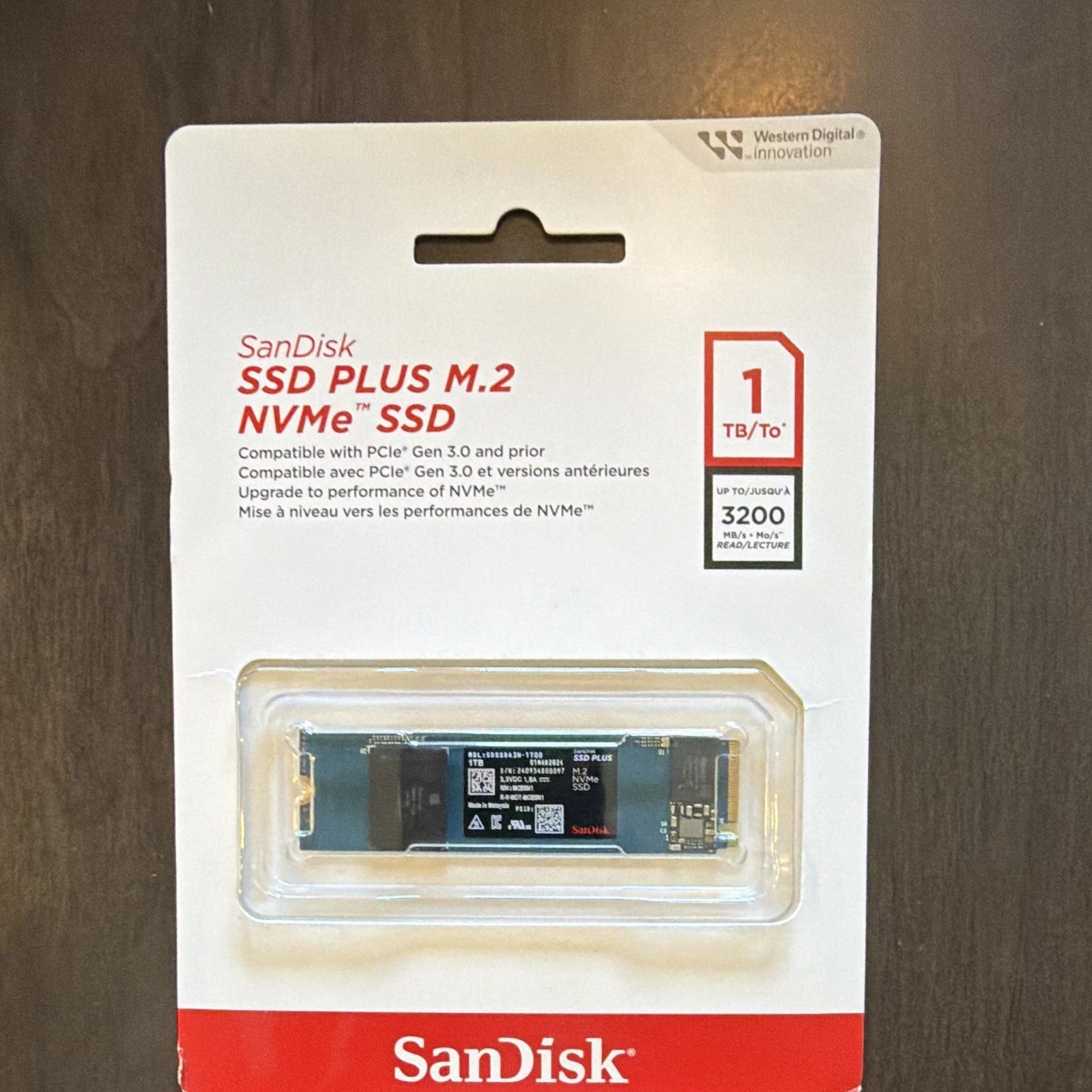 SanDisk SSD Plus 1TB M.2 NVMe Internal SSD PCIe Gen3 Up to 3200MB/s