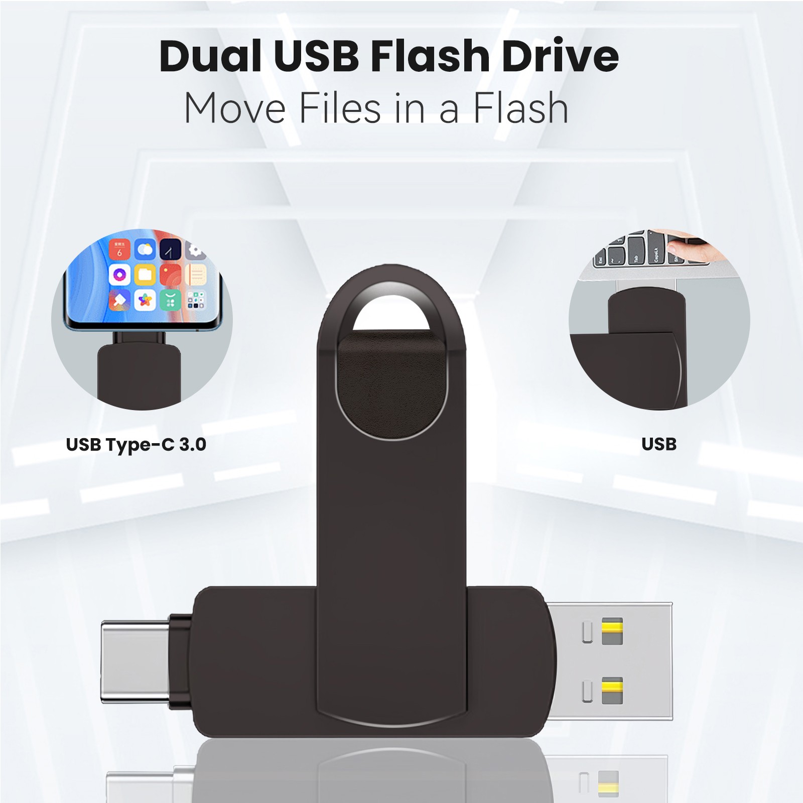 Type C Flash Drive 512GB 2 in 1 OTG Type C/USB-A Memory Stick Pen Drive for PC