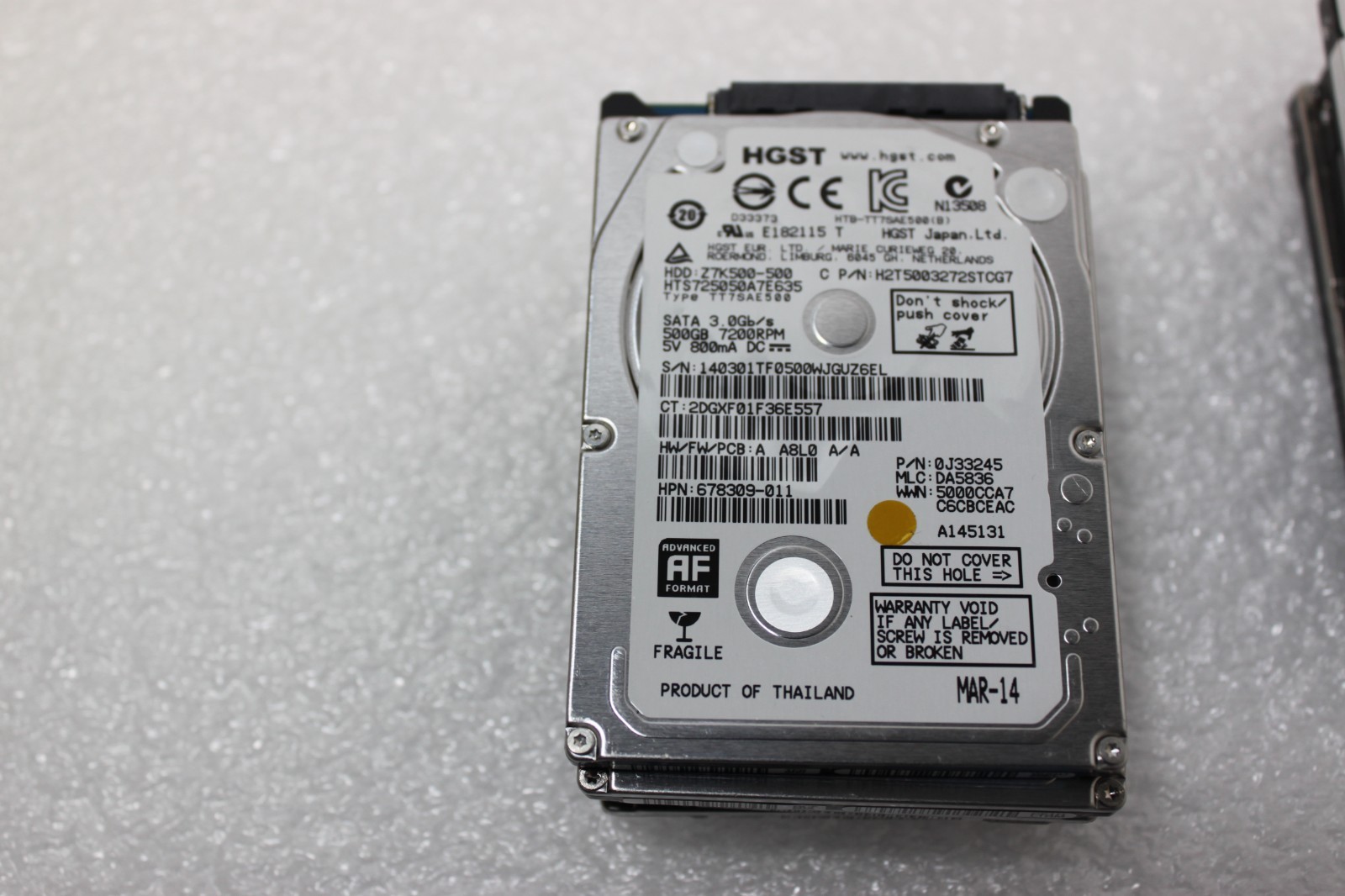 Lot of 10 500GB SATA desktop / laptop hard drive 2.5 inches Mixed Brand