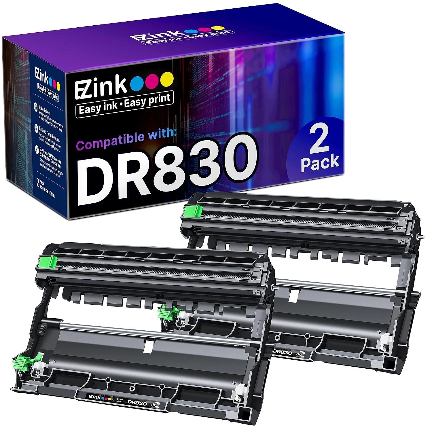 DR830 Drum Unit 2 Pack Compatible Replacement for Brother DR830 Drum DR-830 TN83