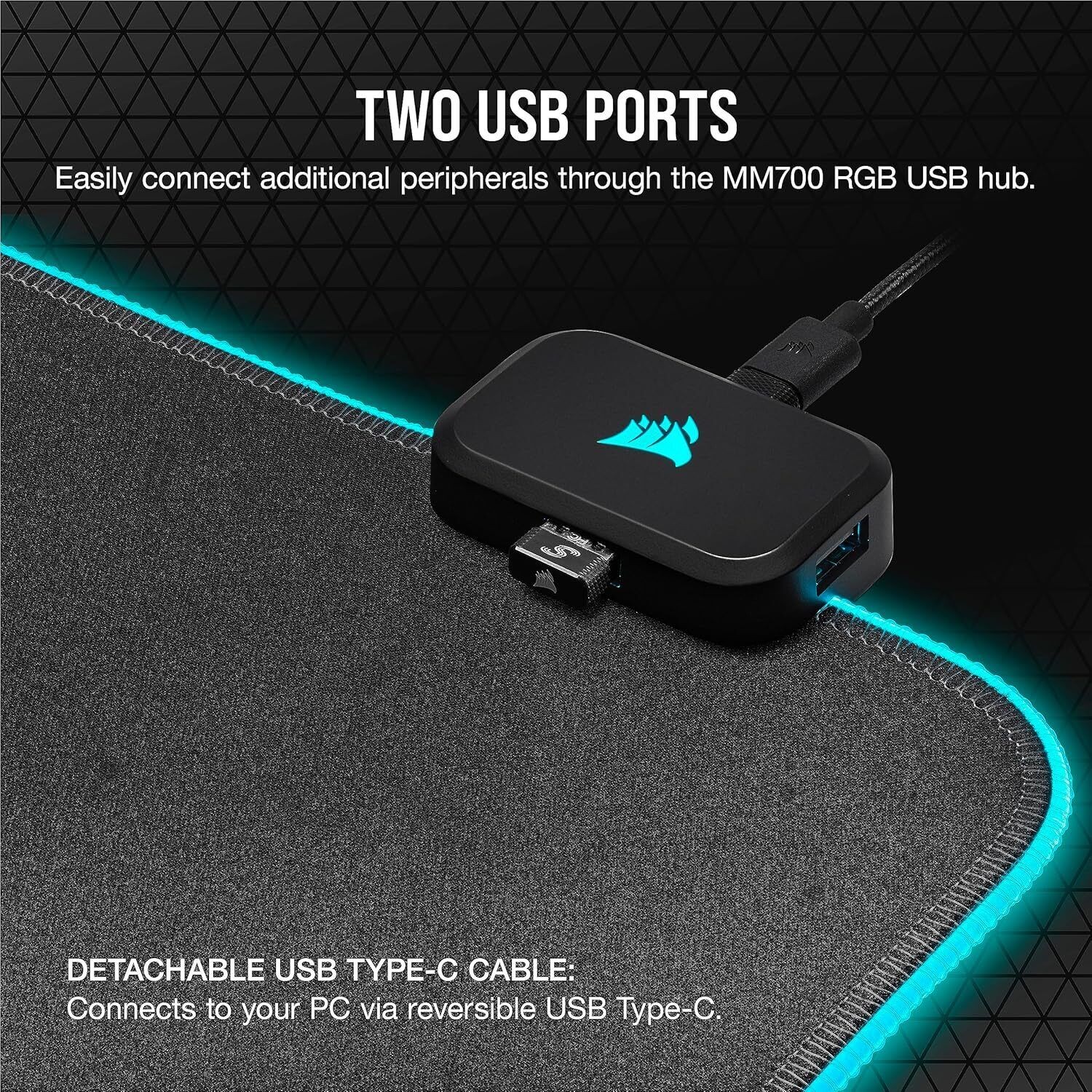 CORSAIR MM700 RGB Extended Cloth Gaming Mouse Pad – 360° RGB Lighting