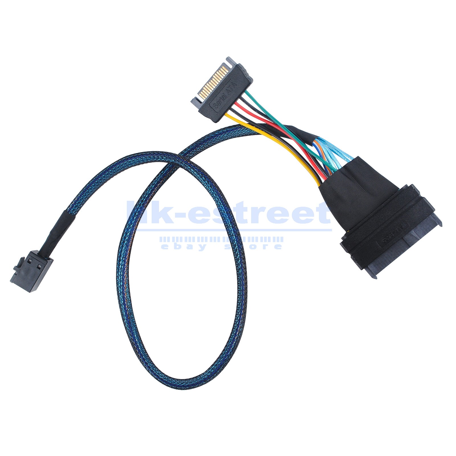 Mini SAS SFF 8643 to U.2 SFF-8639 Cable 0.5m NVMe SSD PCIe Power Connection Lot