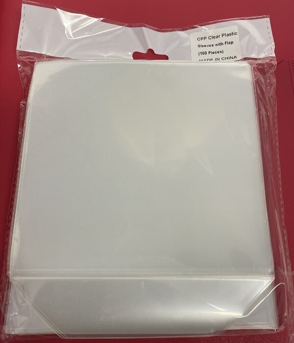 100 CD DVD CPP Clear Plastic Sleeve with Flap 100 Microns