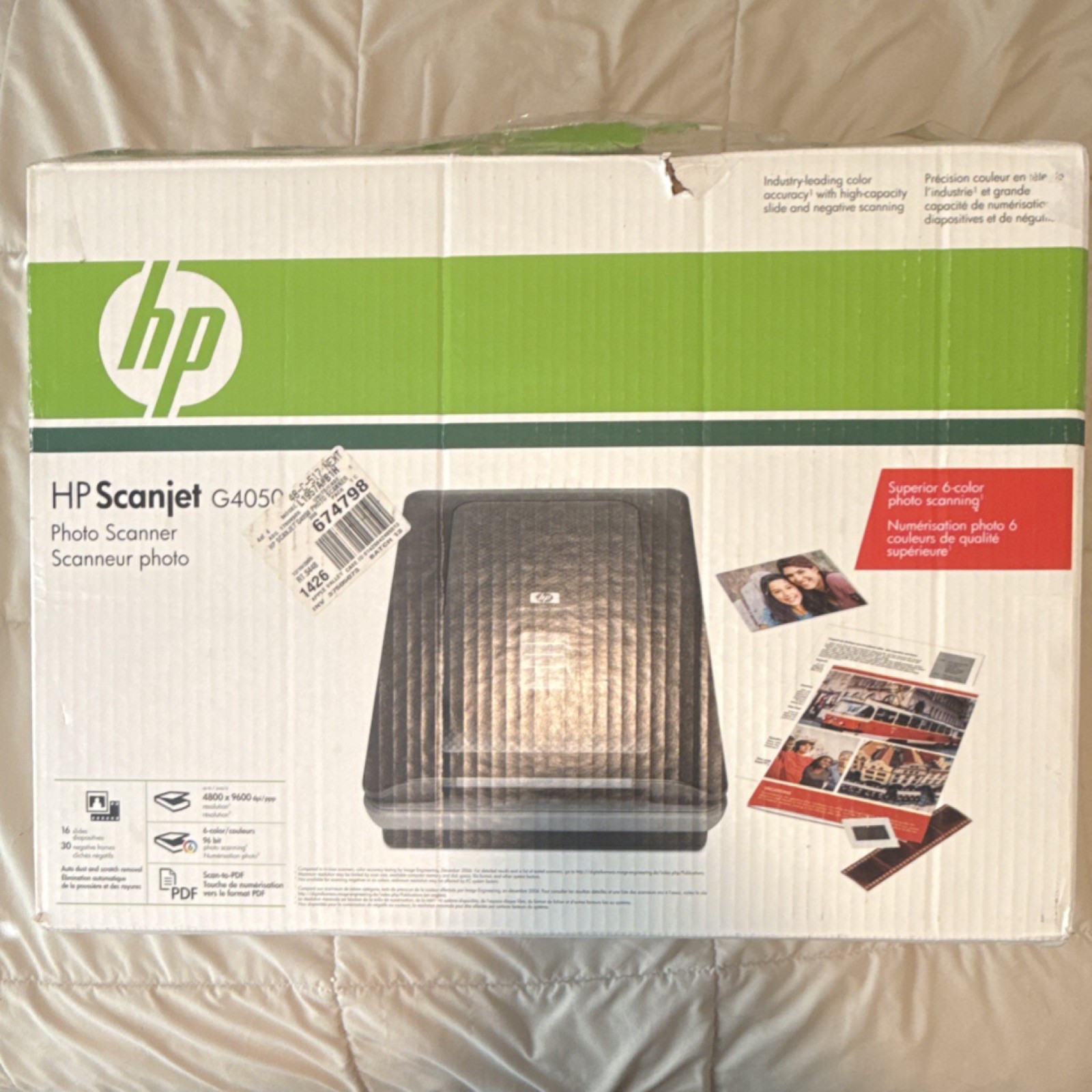 HP Scanjet G4050 Photo Scanner 4800×9600 DPI 96 Bit CCD USB A4 Superior 6-Color