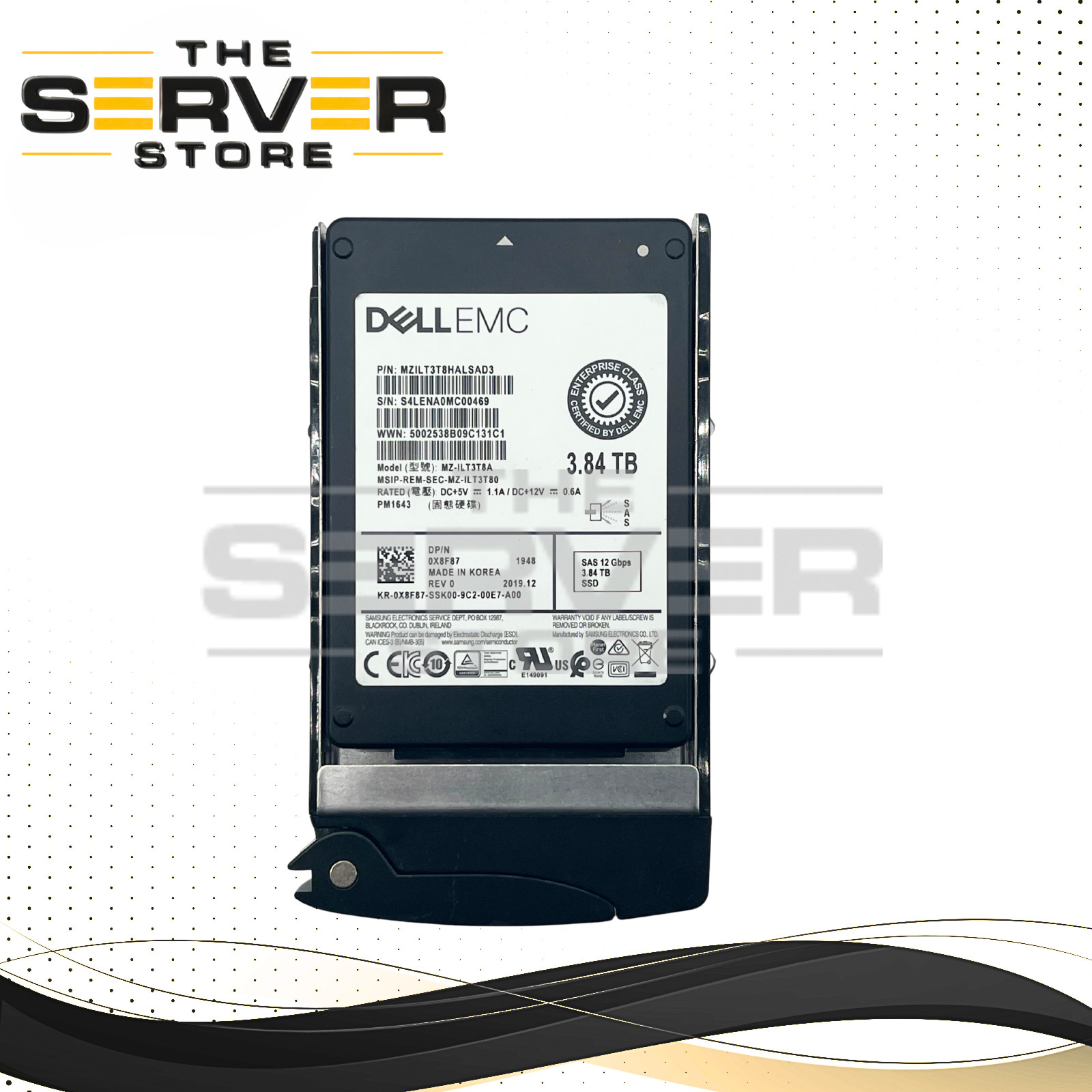 (NOB) Samsung 3.84TB SAS 12G RI 2.5″ SSD PM1643 For Supermicro Server MZ-ILT3T8A