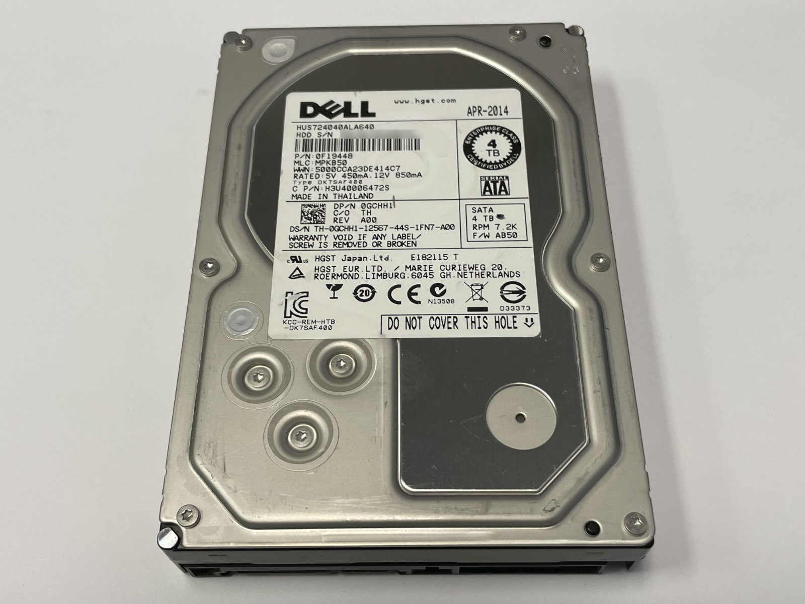 Dell 4TB 3.5″ SATA Internal PC Desktop Hard Drive HUS724040ALA640 7200RPM GCHH1