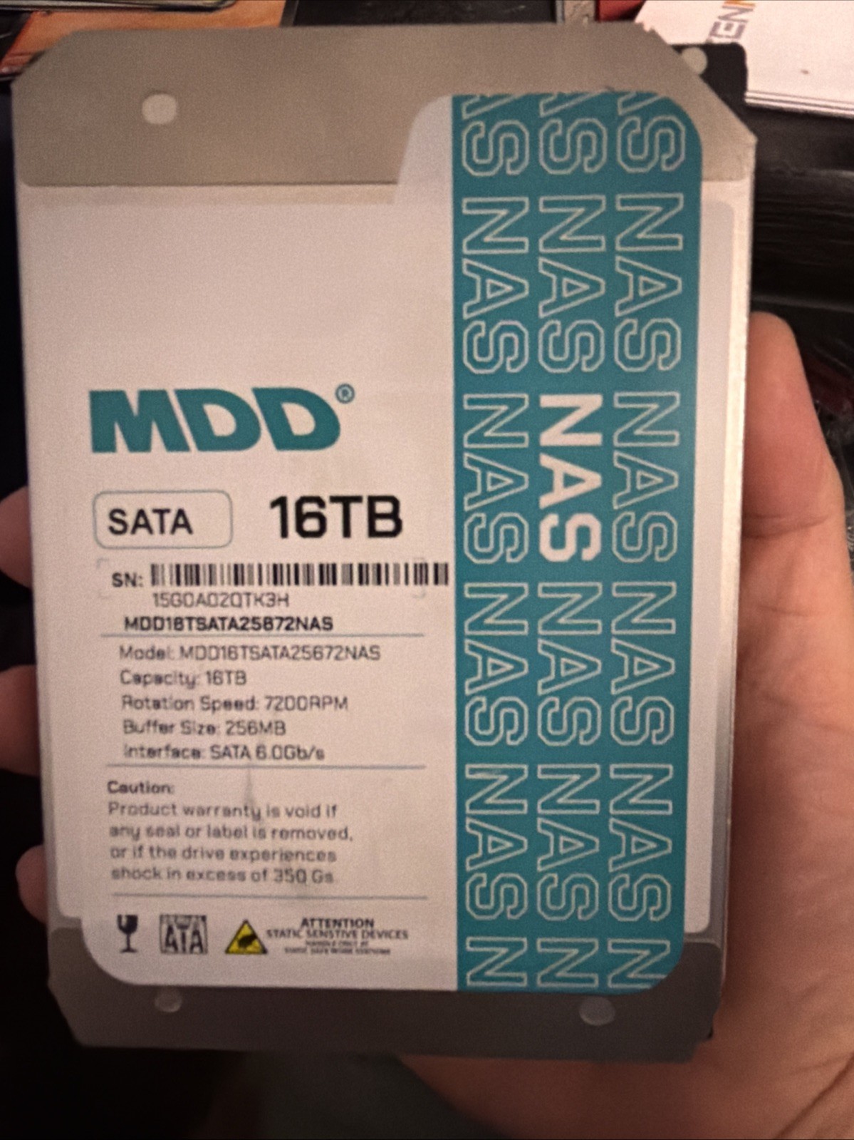 MDD 16TB 7200RPM 256MB Cache SATA 6.0Gb/s 3.5″ Internal NAS Network Hard Drive