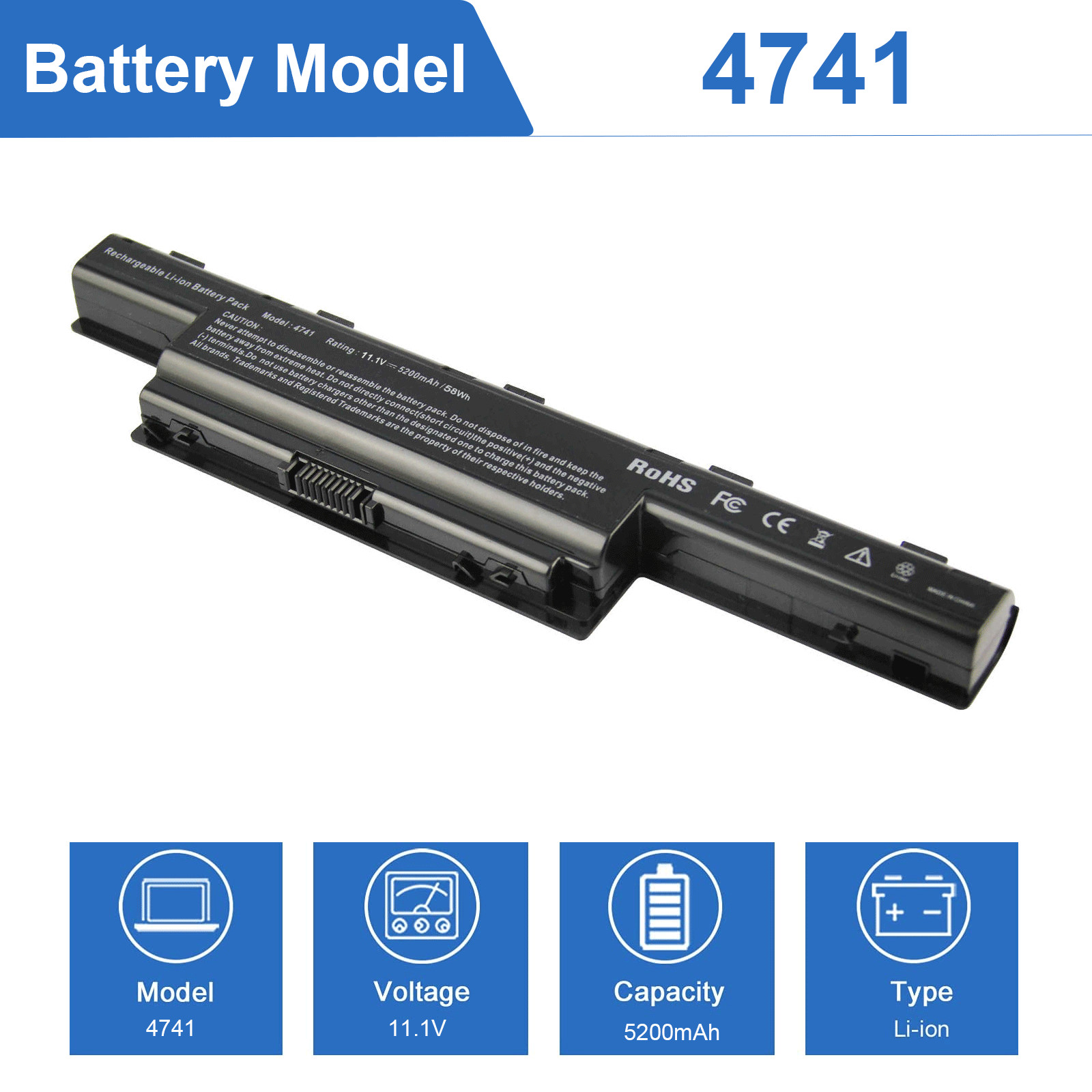 AS10D31 Battery for Acer Aspire 4551 4741 5750 7551 7560 AS10D51 AS10D81 5200mAh