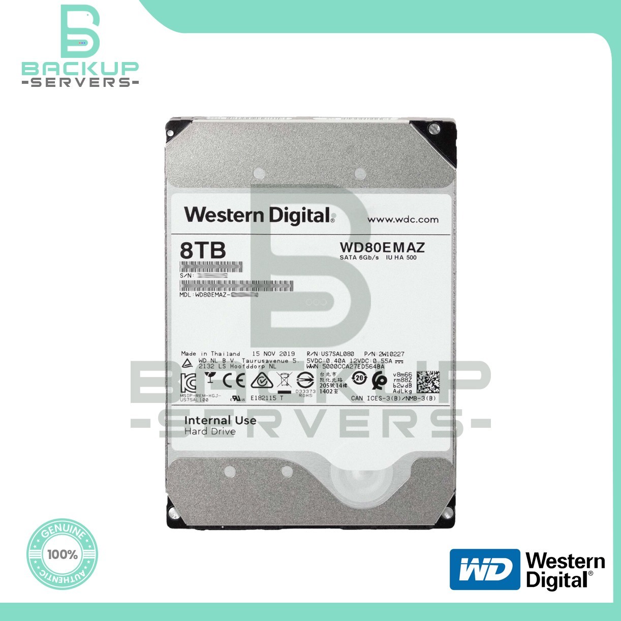 WD80EMAZ Western Digital 8TB 5.4K 6Gbps SATA 3.5″ 256MB CMR Internal Hard Drive