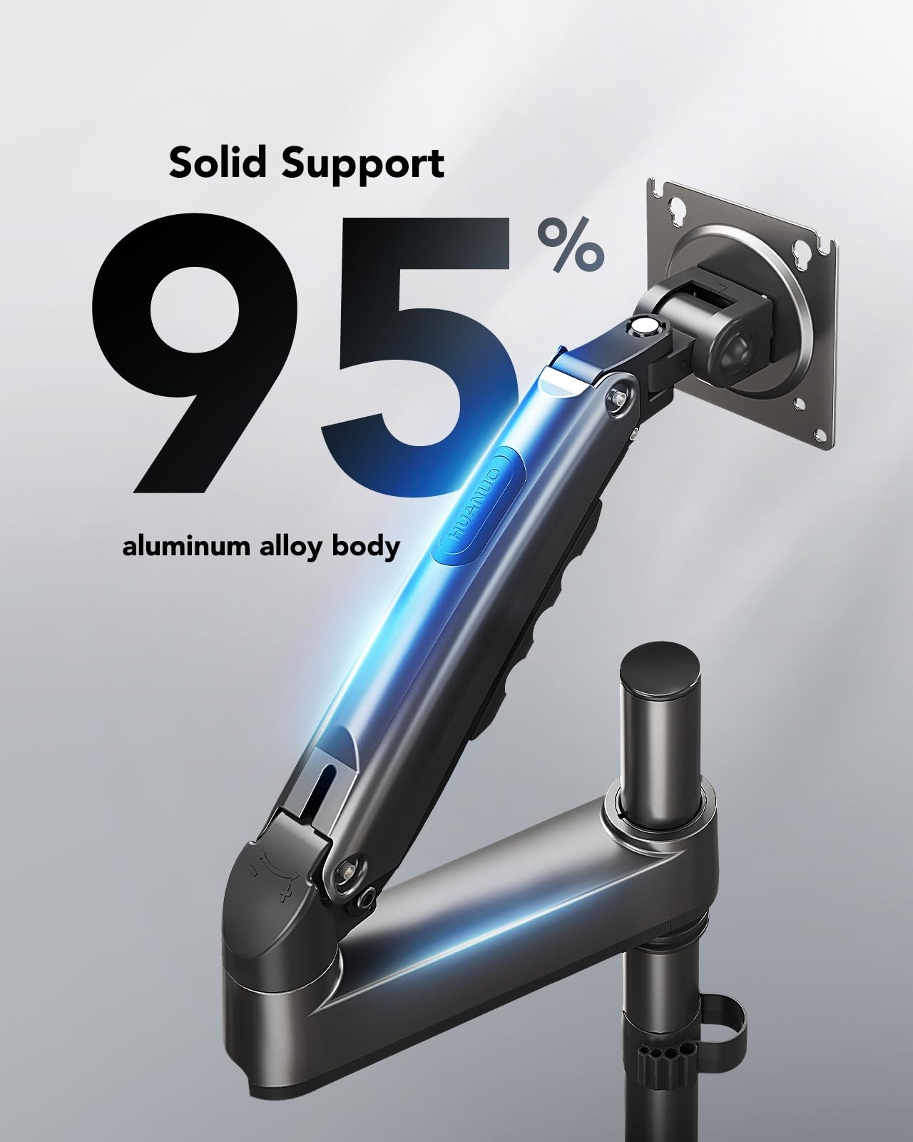 Monitor Arm for 13-34″ Screens, Holds 19.8lb, 22.44″ Height – Full Motion Desk