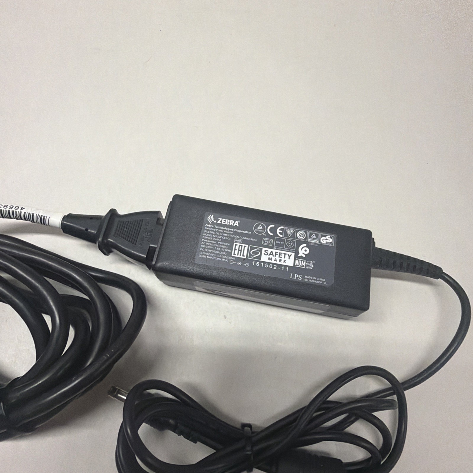 Genuine Zebra FSP025-DYAA3 AC Power Supply 25W For QLn220 QLn320 QLn420 W/Cord