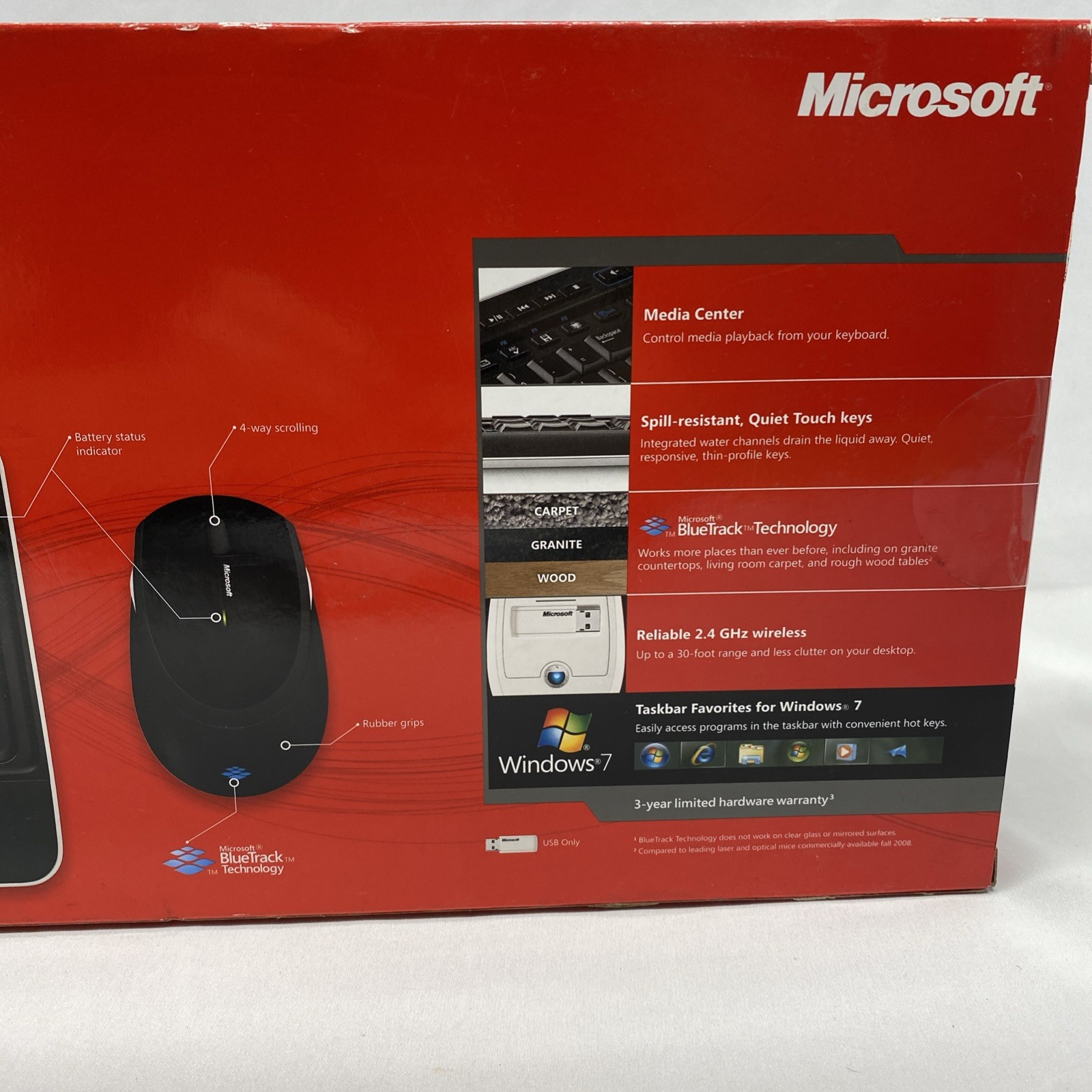 Microsoft Wireless Desktop 3000 Keyboard Bluetrack Tech KeyboardMouse Dongle