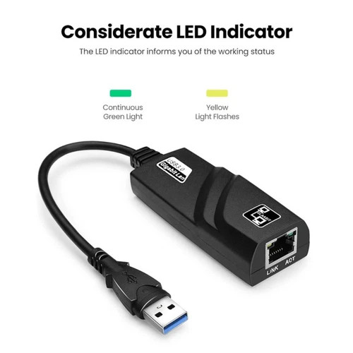 USB 3.0 Gigabit Ethernet LAN RJ45 1000Mbps Network Adapter For Windows PC Mac