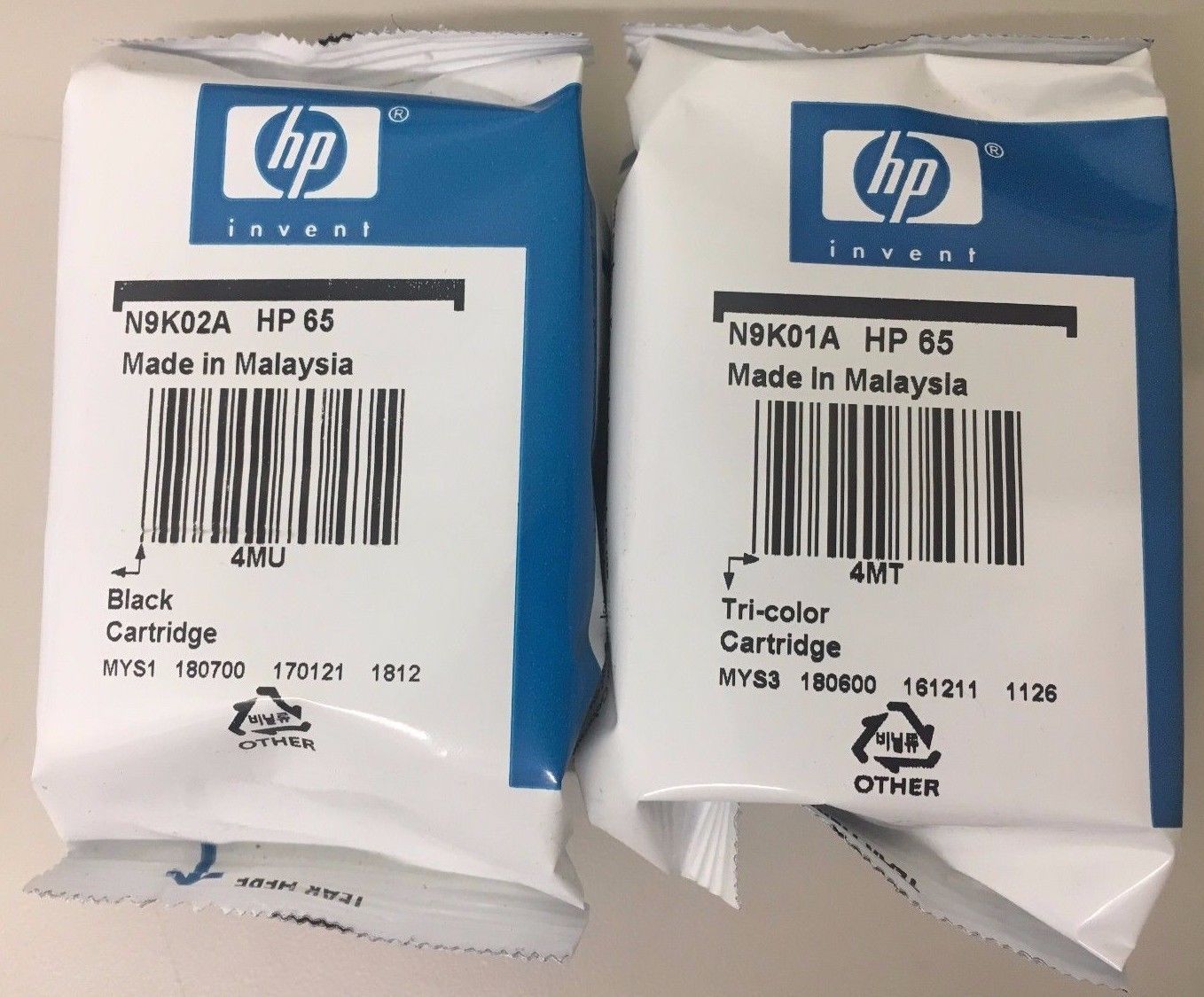 Genuine HP 65 B/C Ink Cartridge Pack for HP 5055 5052, 5255 printer-OEM-NEW