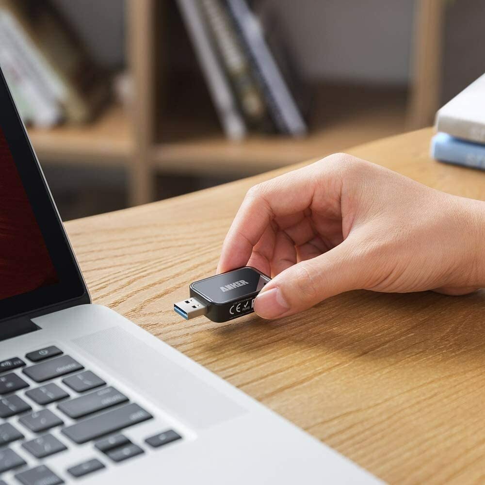 Anker 2-in-1 USB 3.0 SD Card Reader for SDXC/SDHC/SD/MMC/RS-MMC/Micro SD/UHS-I