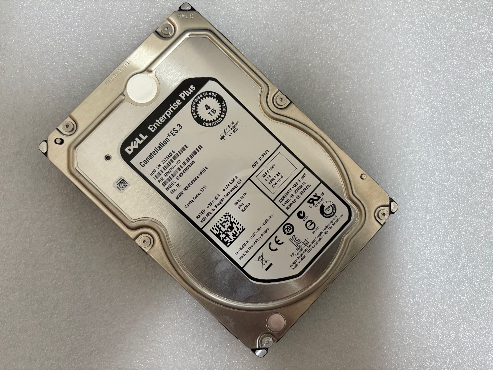 Dell DRMYH ST4000NM0023 4TB 7.2K RPM 6Gb/s 3.5″ NL SAS HDD Hard Drive 0DRMYH