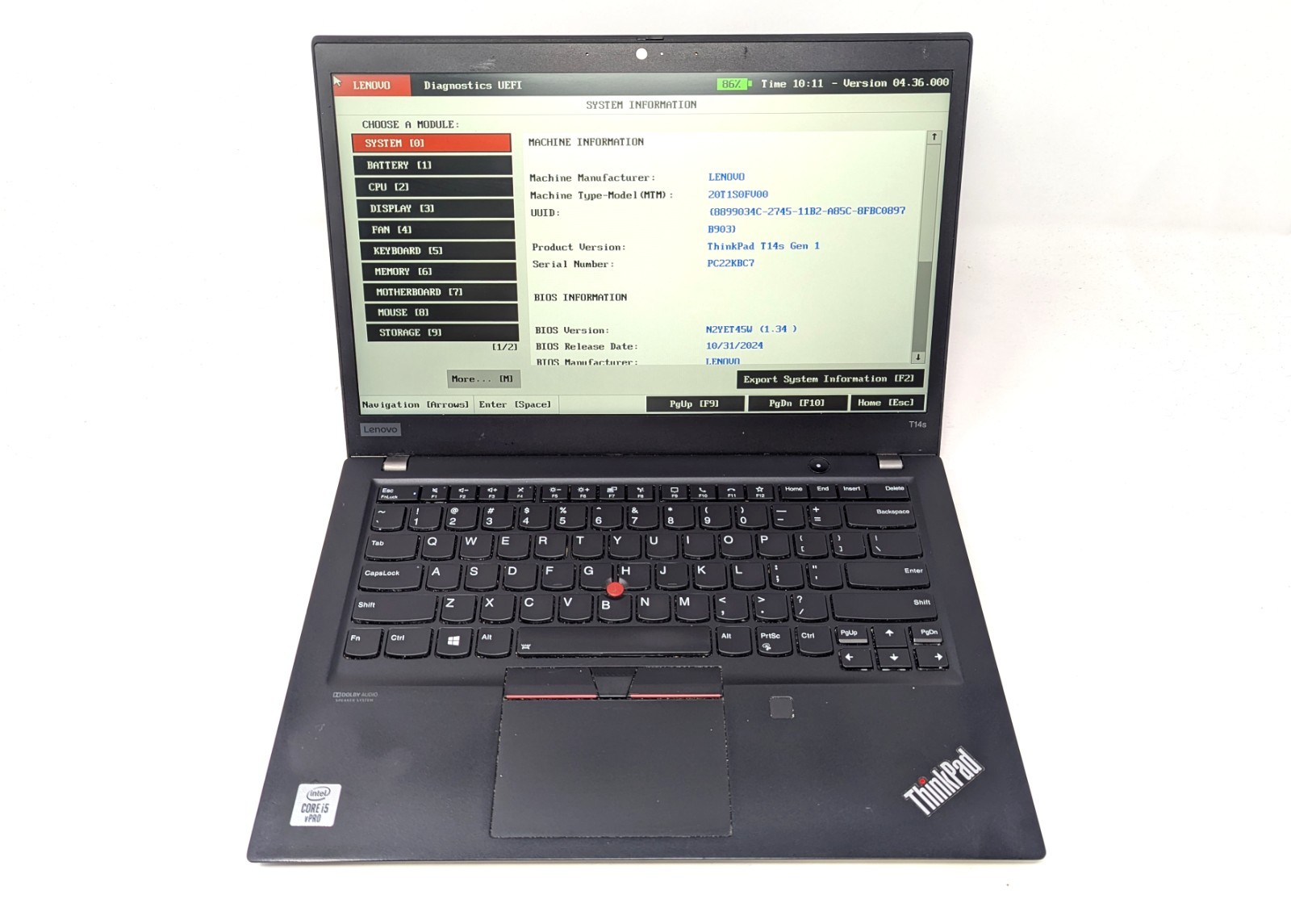 Lenovo ThinkPad T490s-Intel Core i5-10310U 8GB DDR4 RAM 128GB SSD No OS/AC