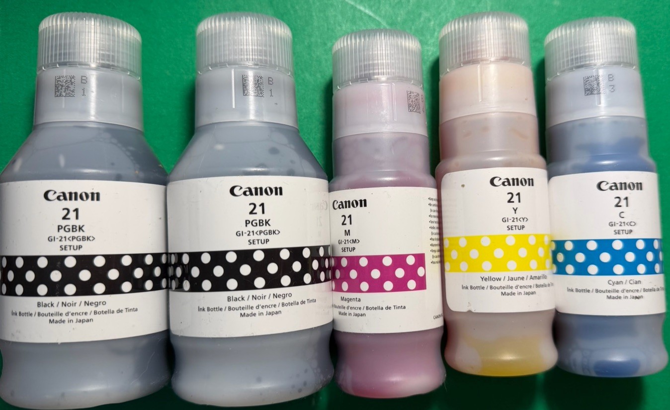 Genuine Canon 21 Ink cartridge-Bottle-Setup For Tank printer G3270/G3272-OEM-5PK