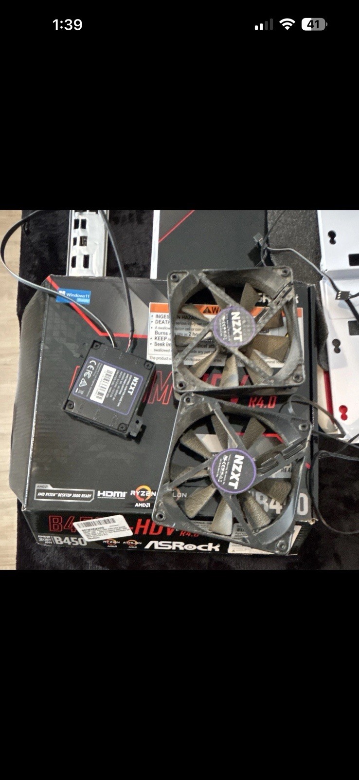 NZXT AER RGB 2 120mm Black RGB PWM Case Fan Fluid Bearing 1500RPM 52CFM