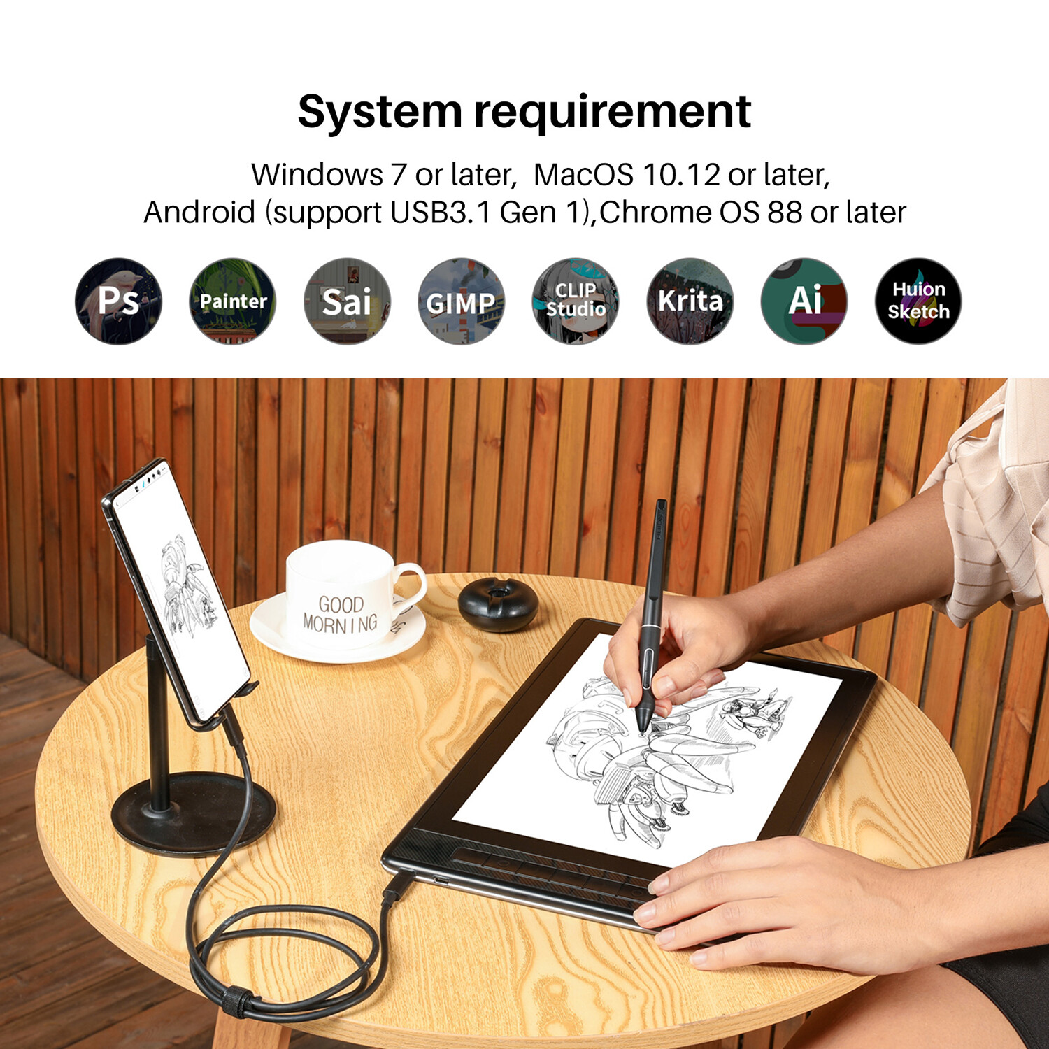 Huion KAMVAS PRO 13 2.5K Drawing Tablet Display QHD Pen Tech 3.0 Refurbished