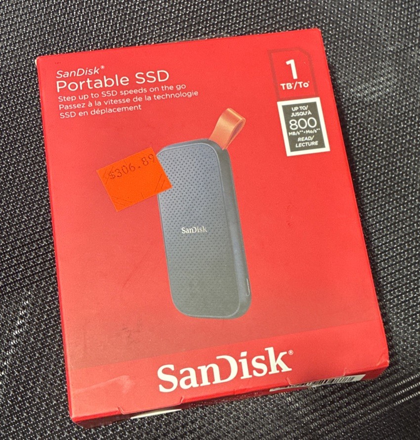 SanDisk 1TB Portable External SSD USB 3.2 Gen 2, USB-C Solid State Drive
