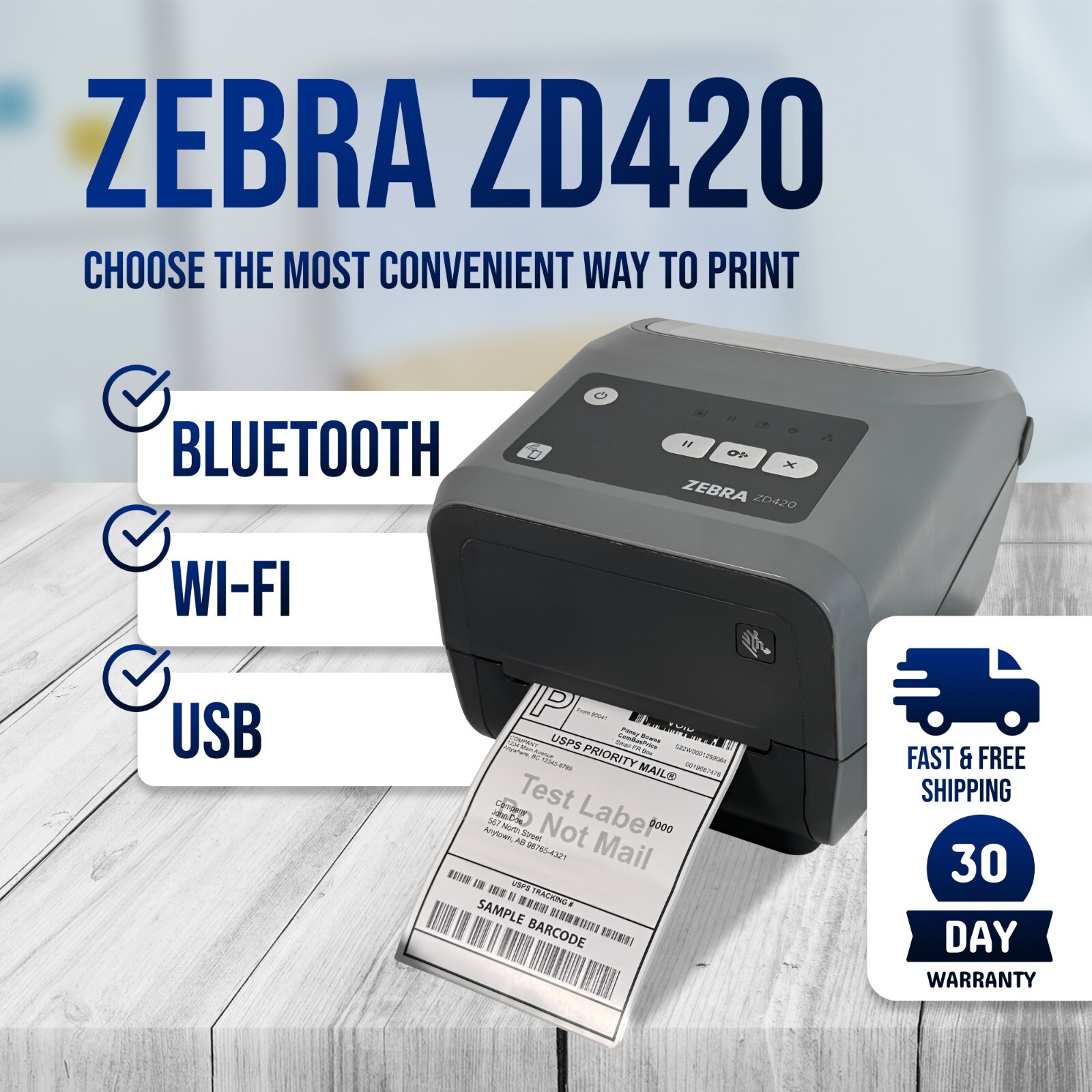 Zebra ZD420 Easy-to-Use Thermal Transfer Business 4×6 Label Printer 300 dpi