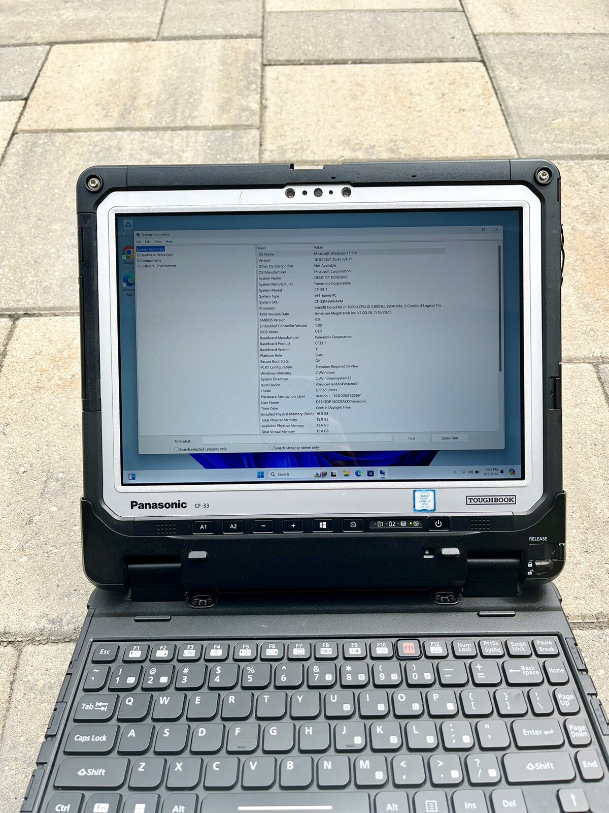 Panasonic Toughbook CF-33 2.80GHz Win 11 Core i7-7600U 16GB RAM 512GB SSD