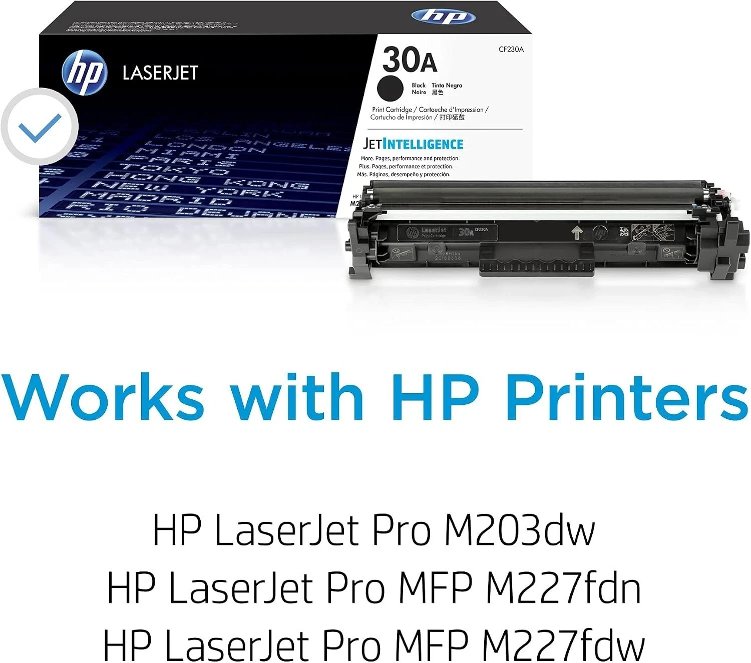 HP 30A Black Original LaserJet Toner Cartridge, CF230A