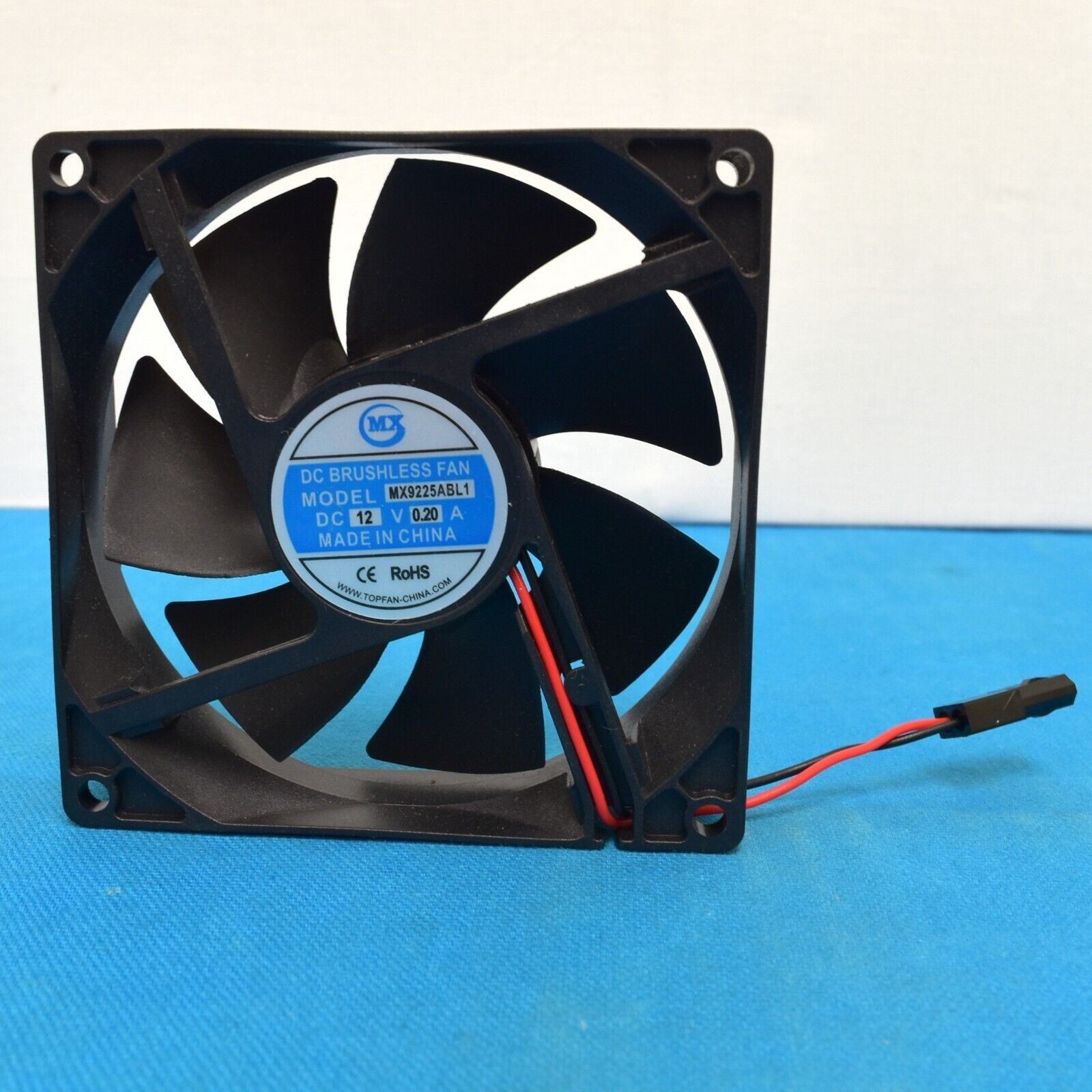 MX MX9225ABL1 Brushless Cooling Fan DC 12V- 0.20A 2pin Fan with connector NEW