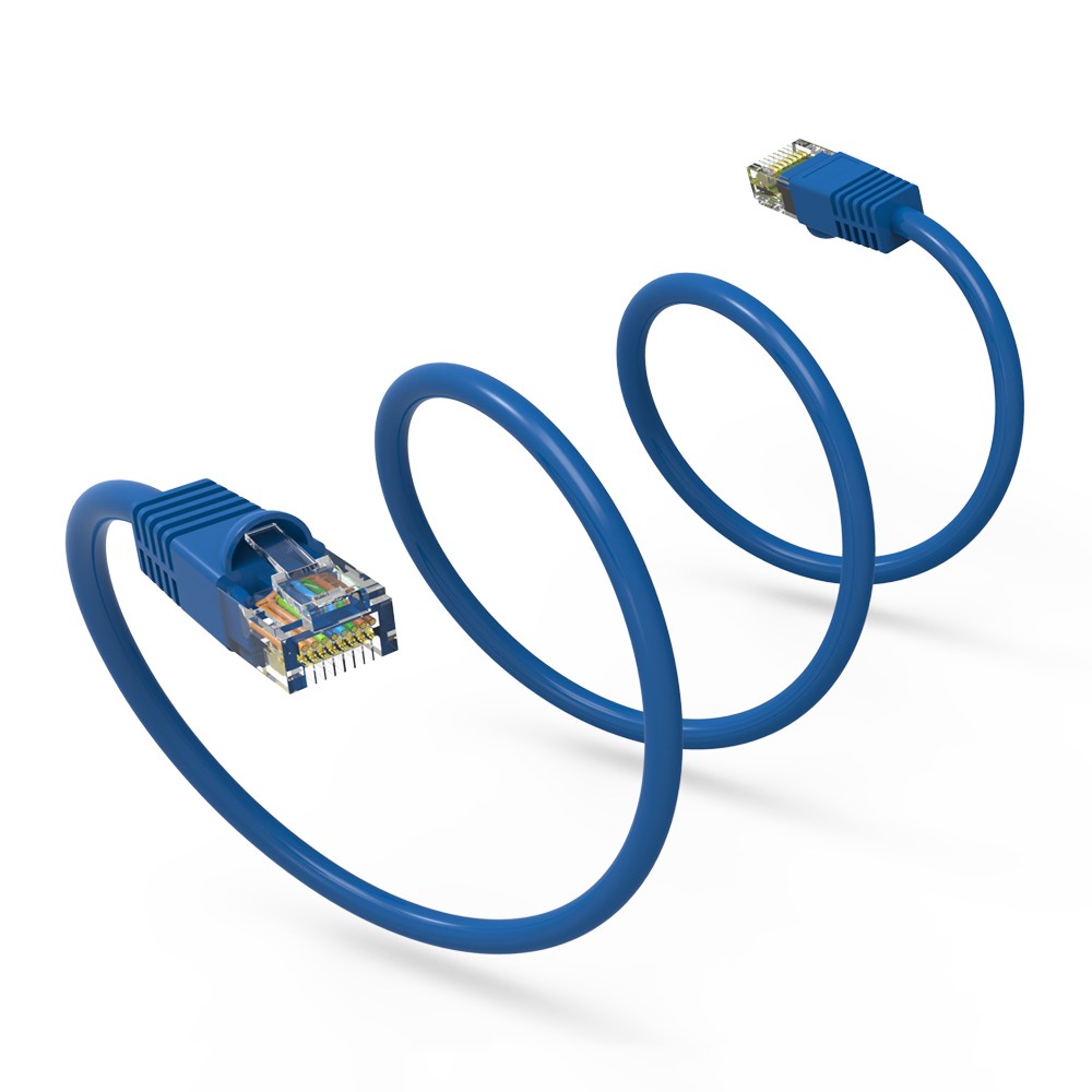 15 Pack of 8Ft CAT6 UTP Ethernet Network Booted Cable Blue