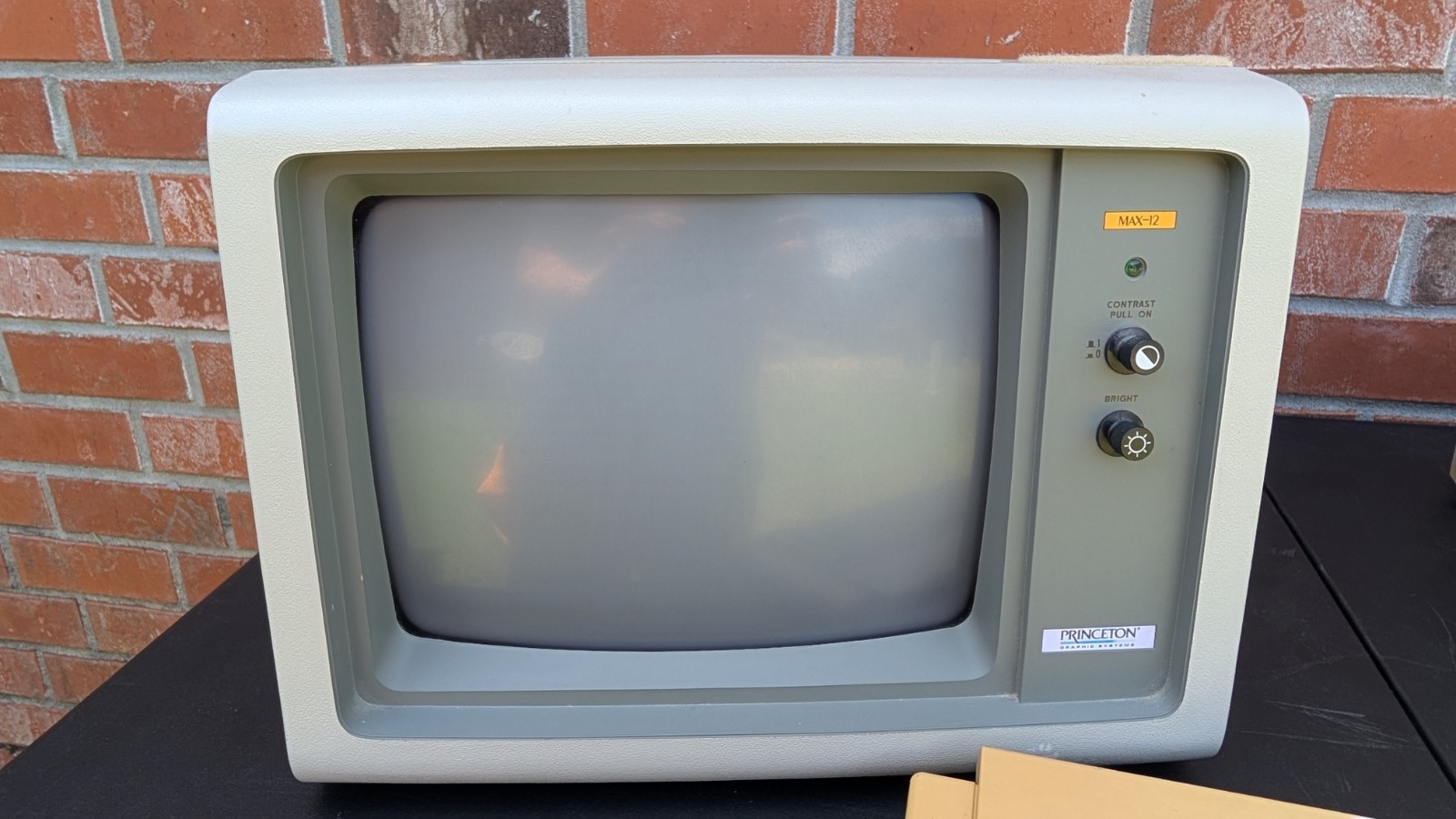 Princeton Graphic Systems MAX-12 Amber Monochrome CRT Monitor (Powers On/Works)