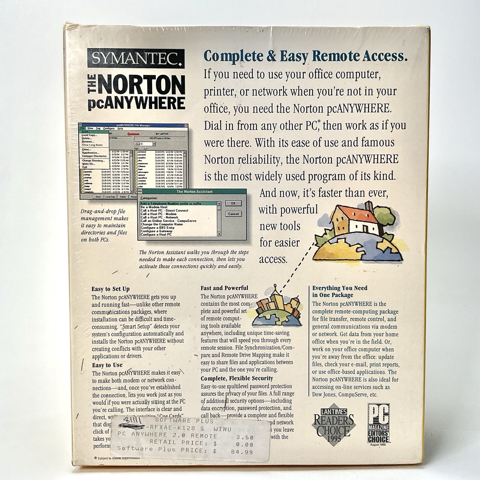 Symantec The Norton PCAnywhere Version 2.0 Windows / Windows 95 Factory Sealed