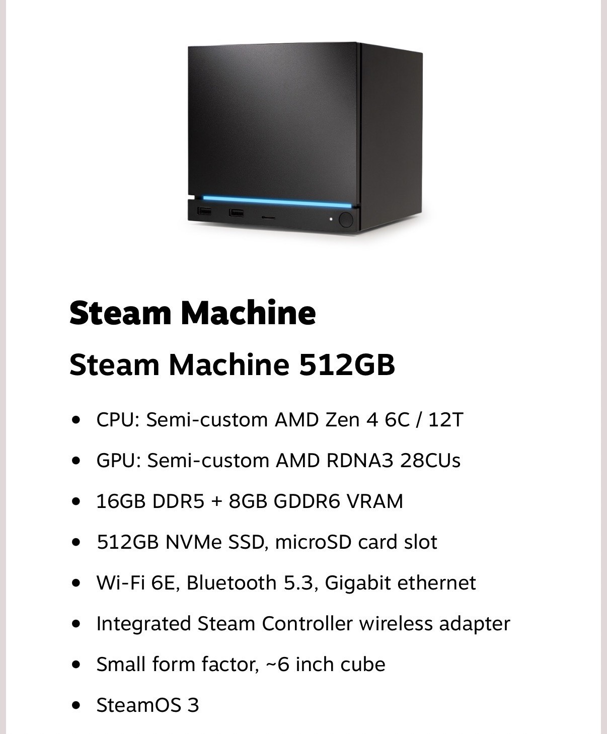 Steam Machine 512GB – Presale | Shipment Arrives Within 30 Days