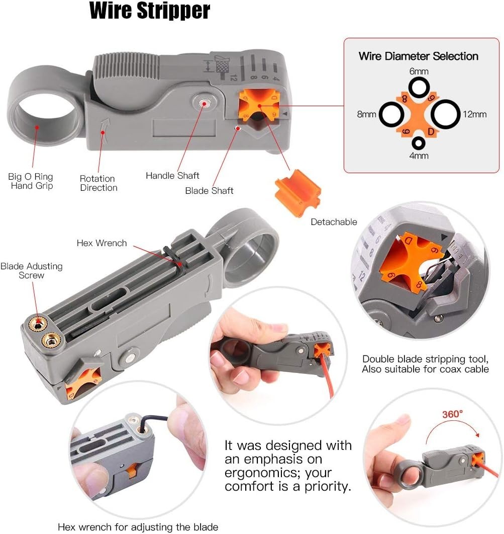 Rj45 Crimping Tool Kit Set For CAT5/CAT6 Lan Cable Tester Network Repair Tools