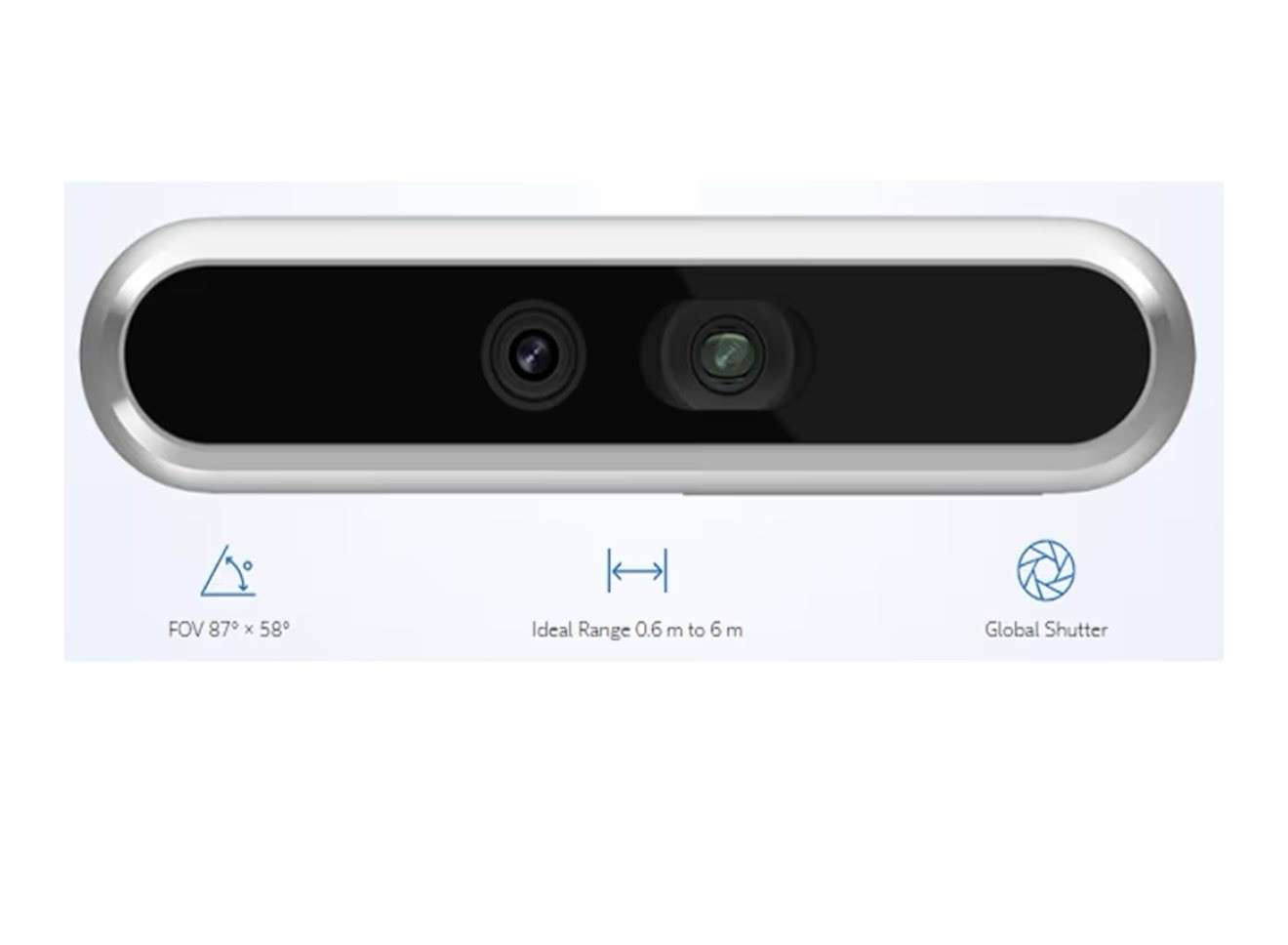 Intel RealSense D455 Depth Camera Global Shutter USB-C 720p 90fps Silver/Black