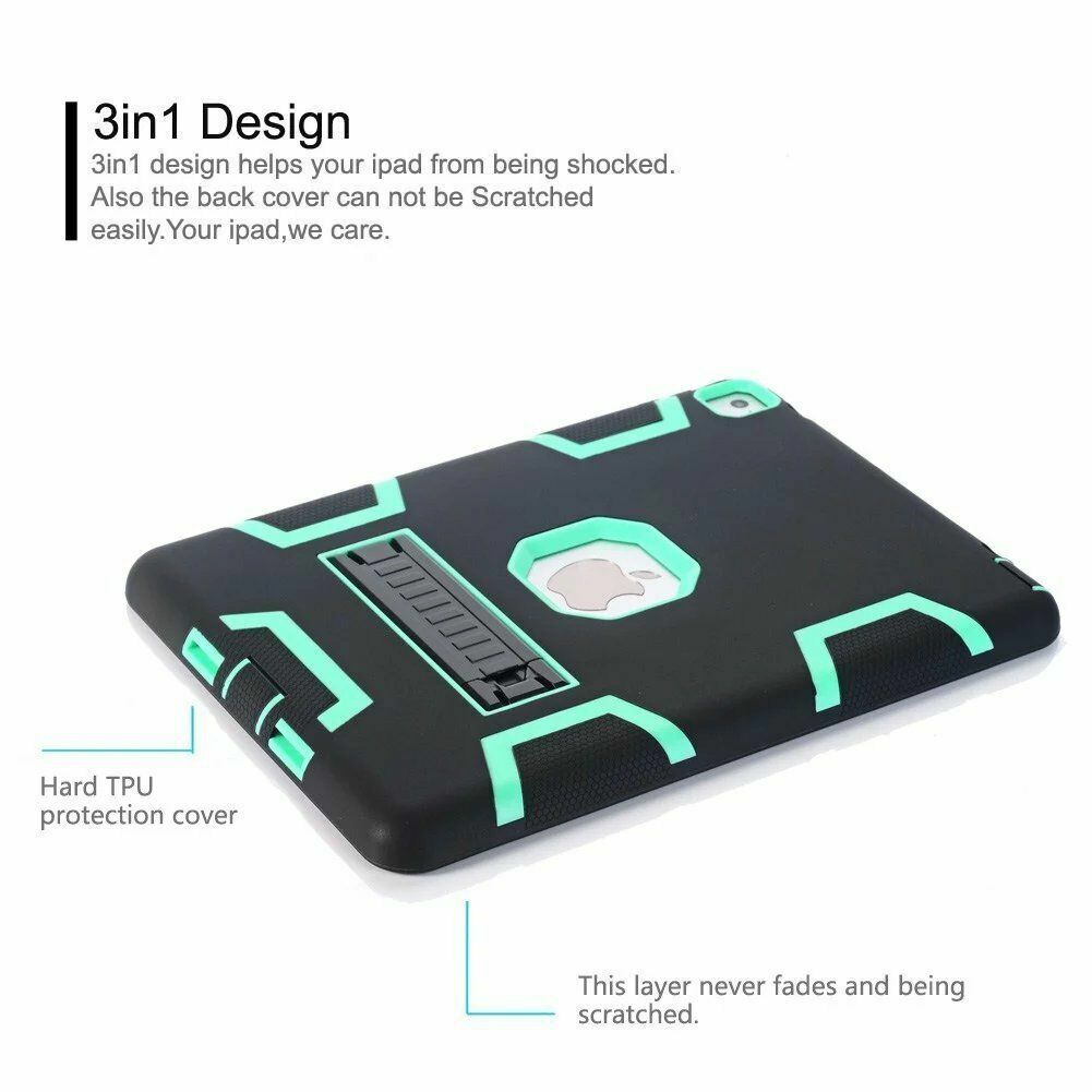 For iPad 6th/5th Gen Case 9.7″ Shockproof Heavy Duty Cover + Screen Protector
